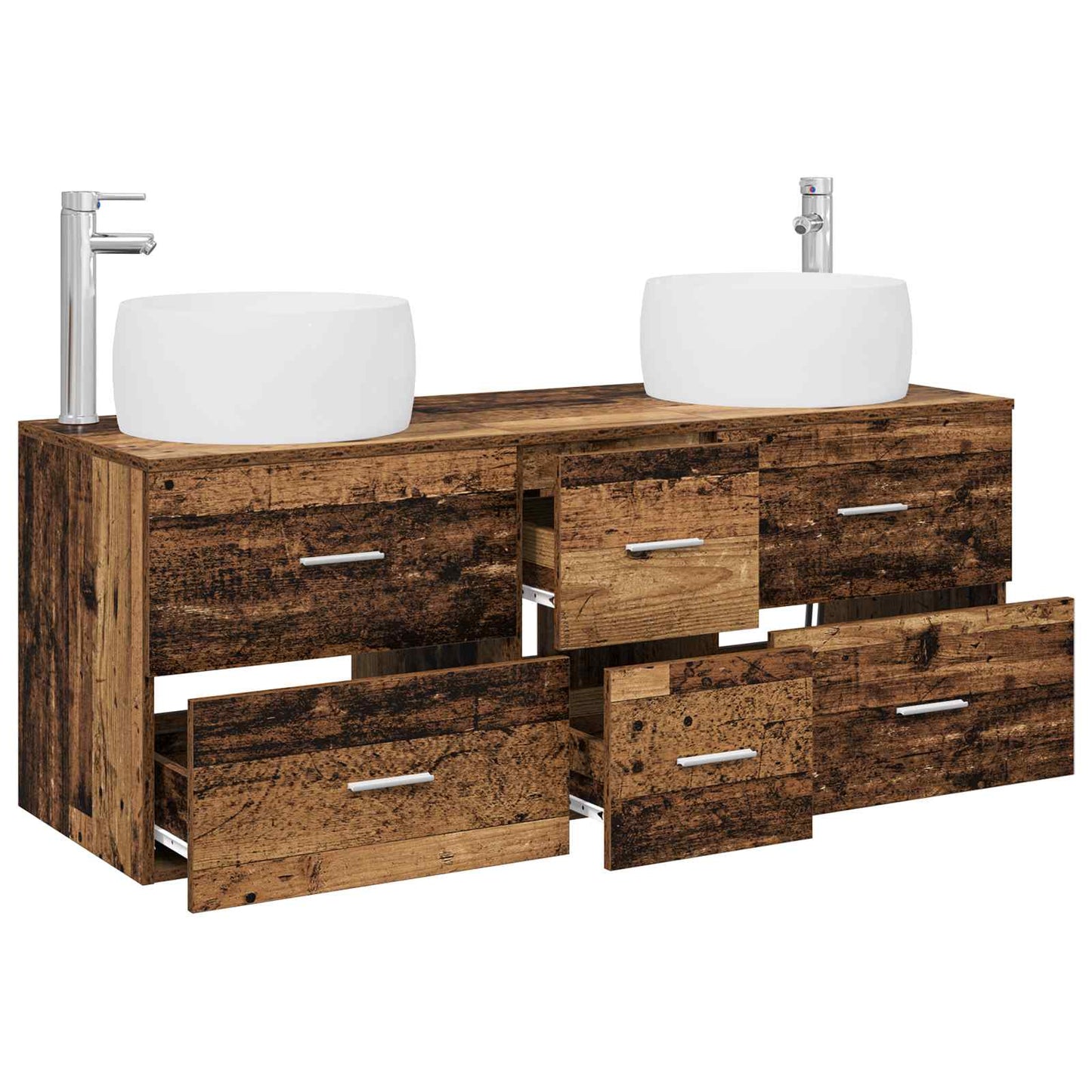Bathroom Furniture Set 3 pcs Old Wood 49.5 x 44.5 x 66 cm