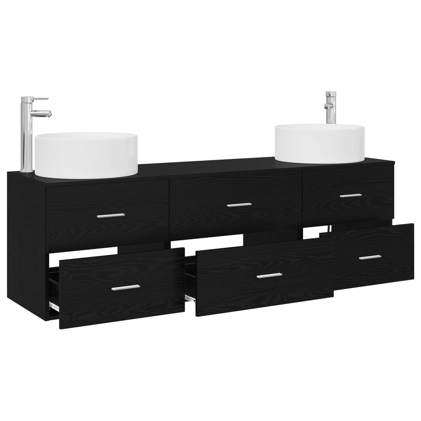 Bathroom Furniture Set 3 pcs Black 49.5 x 44.5 x 65.5 cm