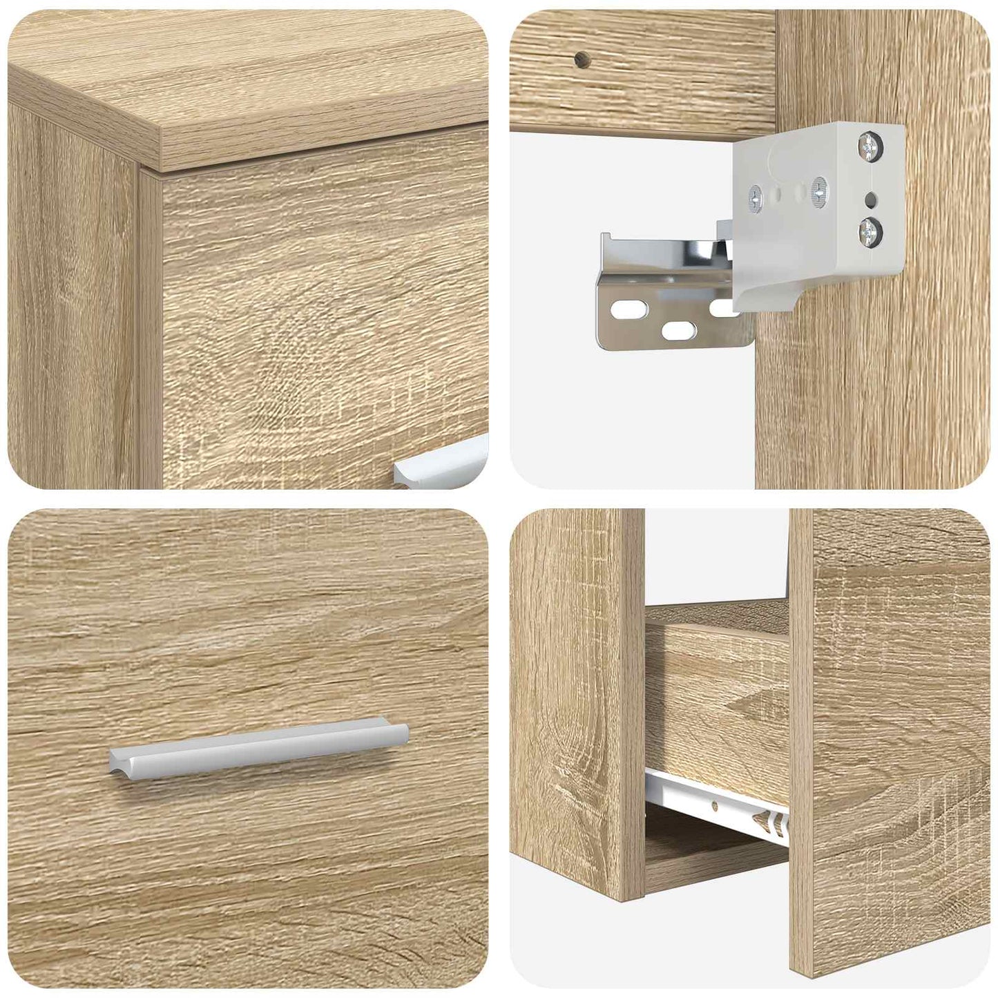 Bathroom Furniture Set 3 pcs Sonoma Oak 49.5 x 44.5 x 65.5 cm