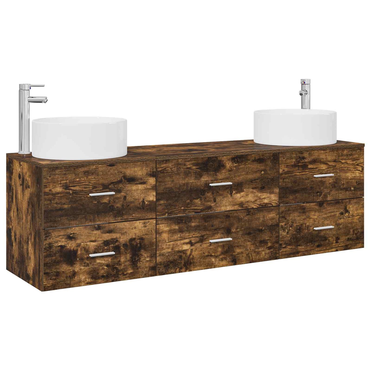 Bathroom Furniture Set 3 pcs Smoked Oak 49.5 x 44.5 x 65.5 cm
