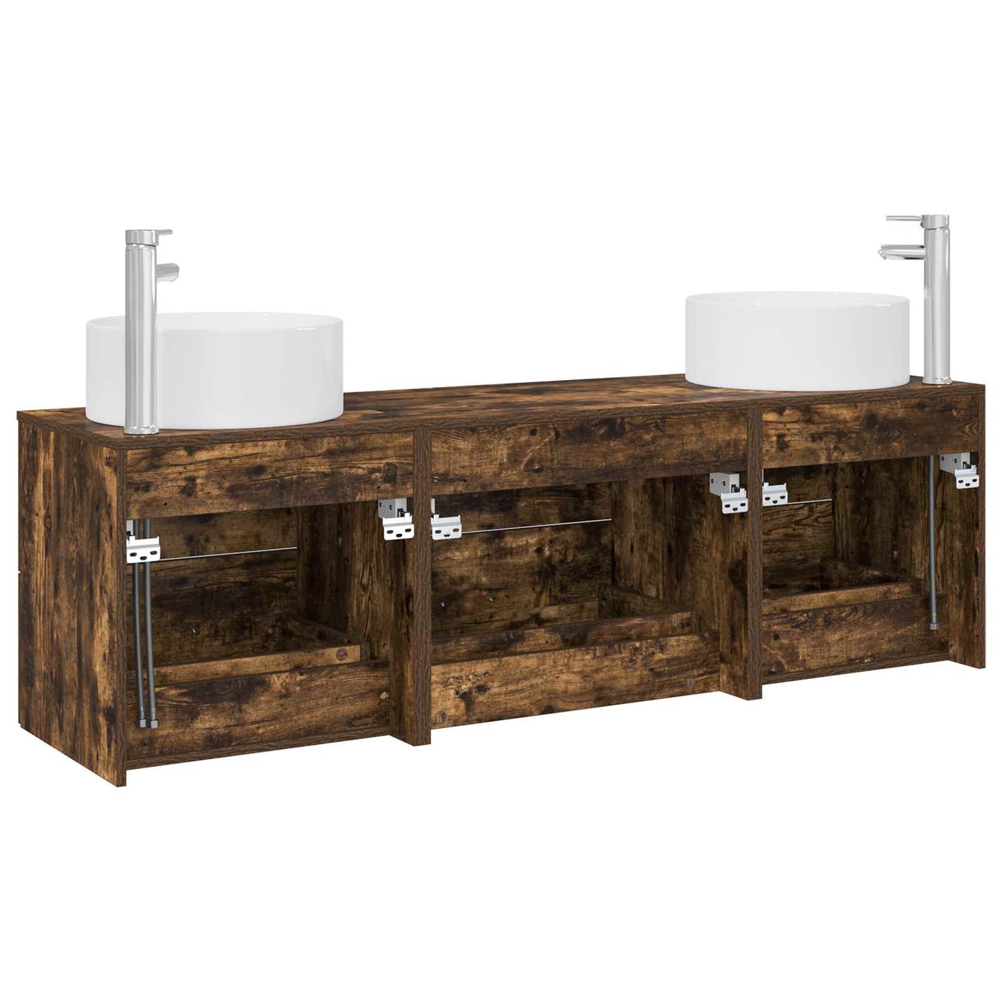 Bathroom Furniture Set 3 pcs Smoked Oak 49.5 x 44.5 x 65.5 cm