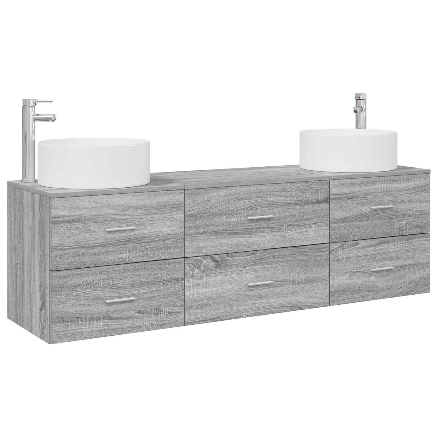 Bathroom Furniture Set 3 pcs Grey Sonoma 49.5 x 44.5 x 65.5 cm