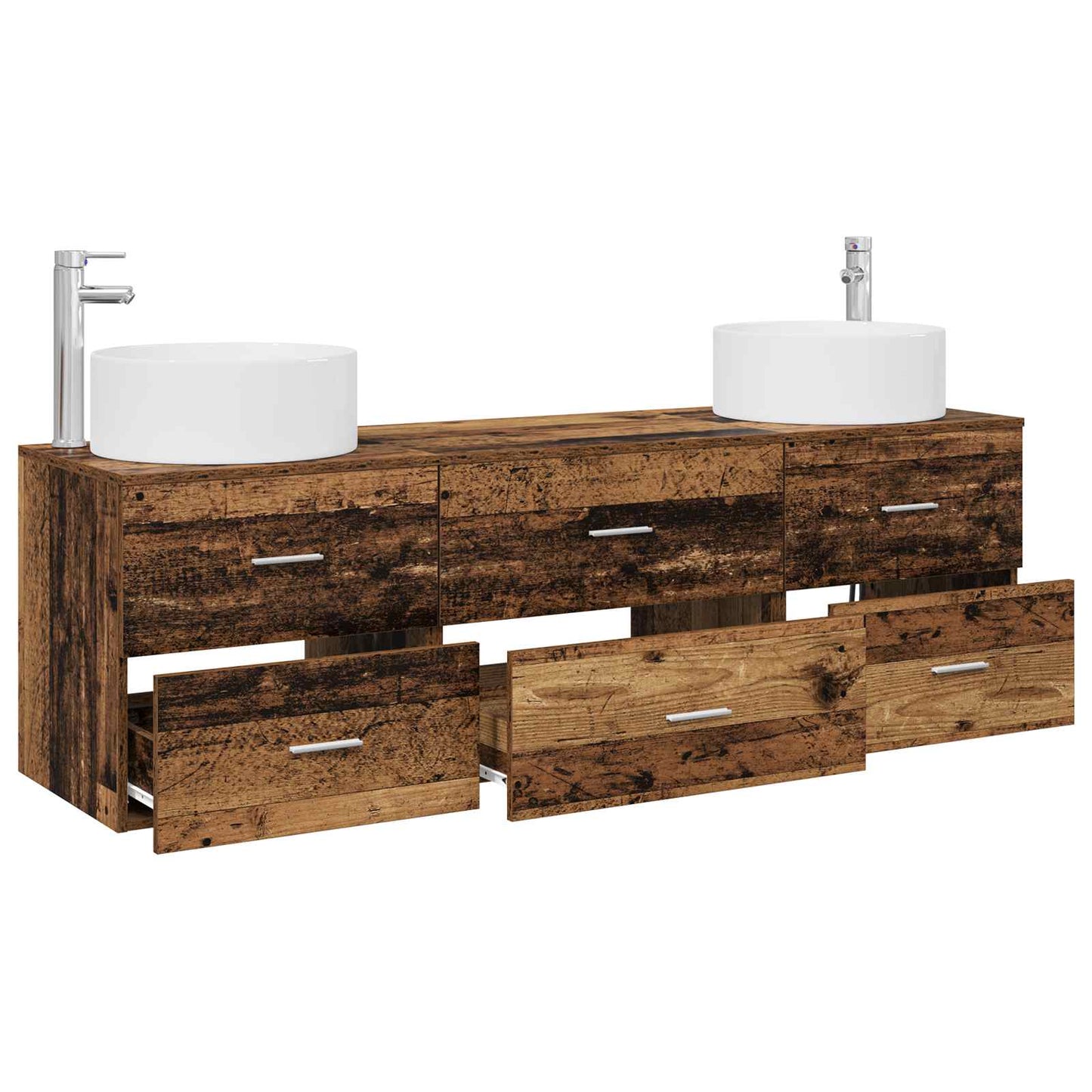 Bathroom Furniture Set 3 pcs Old Wood 49.5 x 44.5 x 65.5 cm