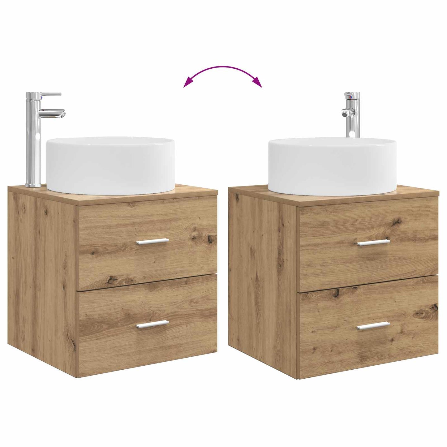 Bathroom Furniture Set 3 pcs Artisan Oak 49.5 x 44.5 x 65.5 cm