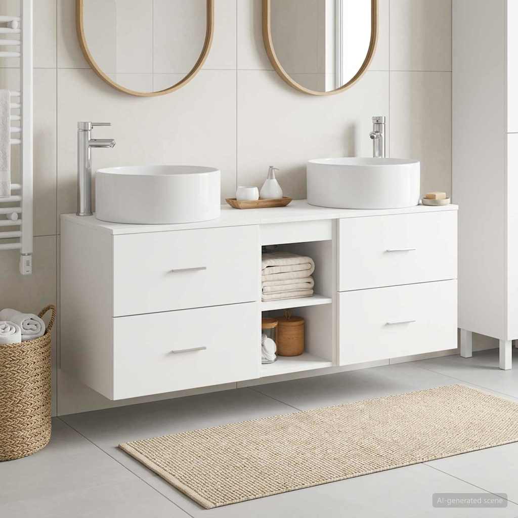 Bathroom Furniture Set 3 pcs White 49.5 x 44.5 x 65.5 cm