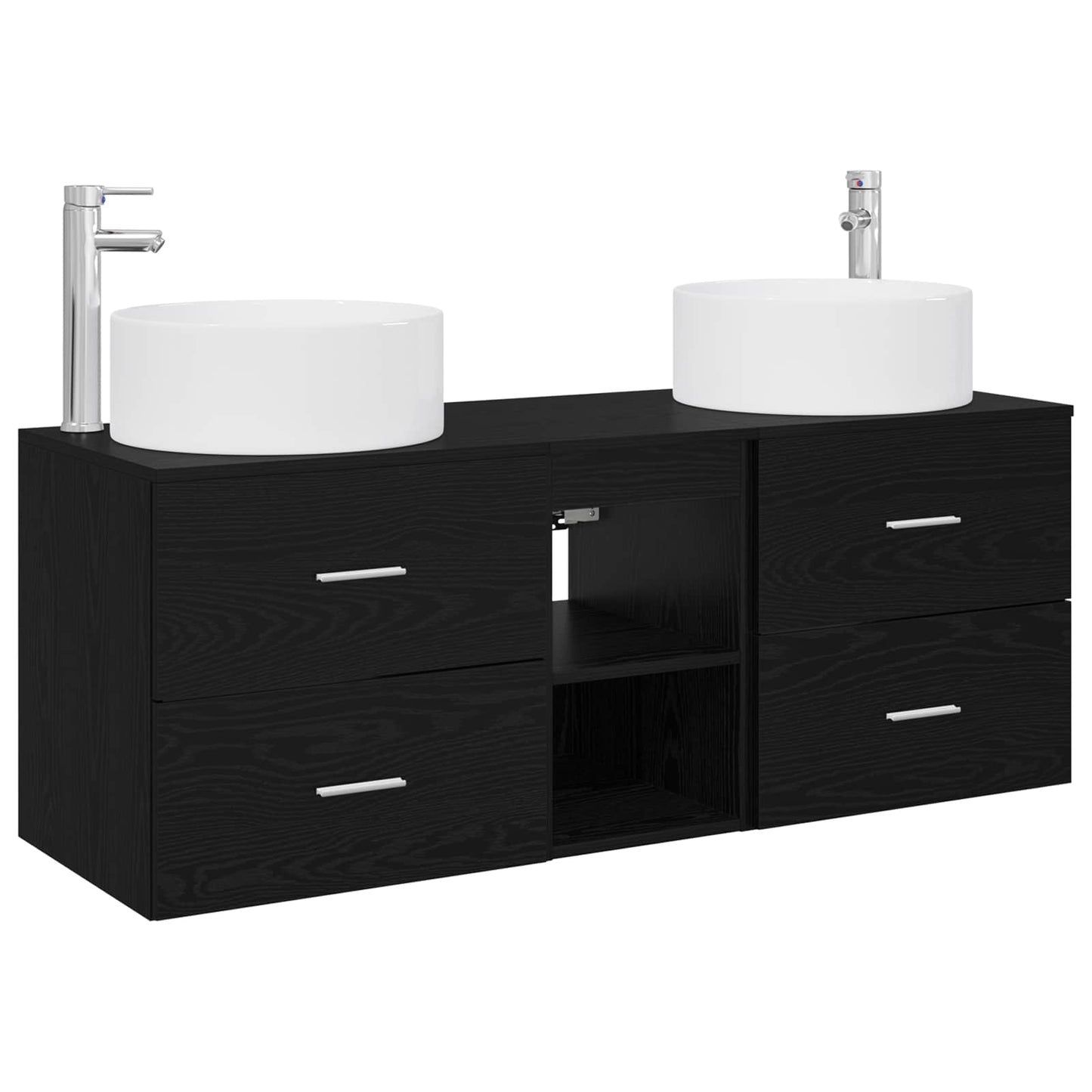 Bathroom Furniture Set 3 pcs Black 49.5 x 44.5 x 65.5 cm