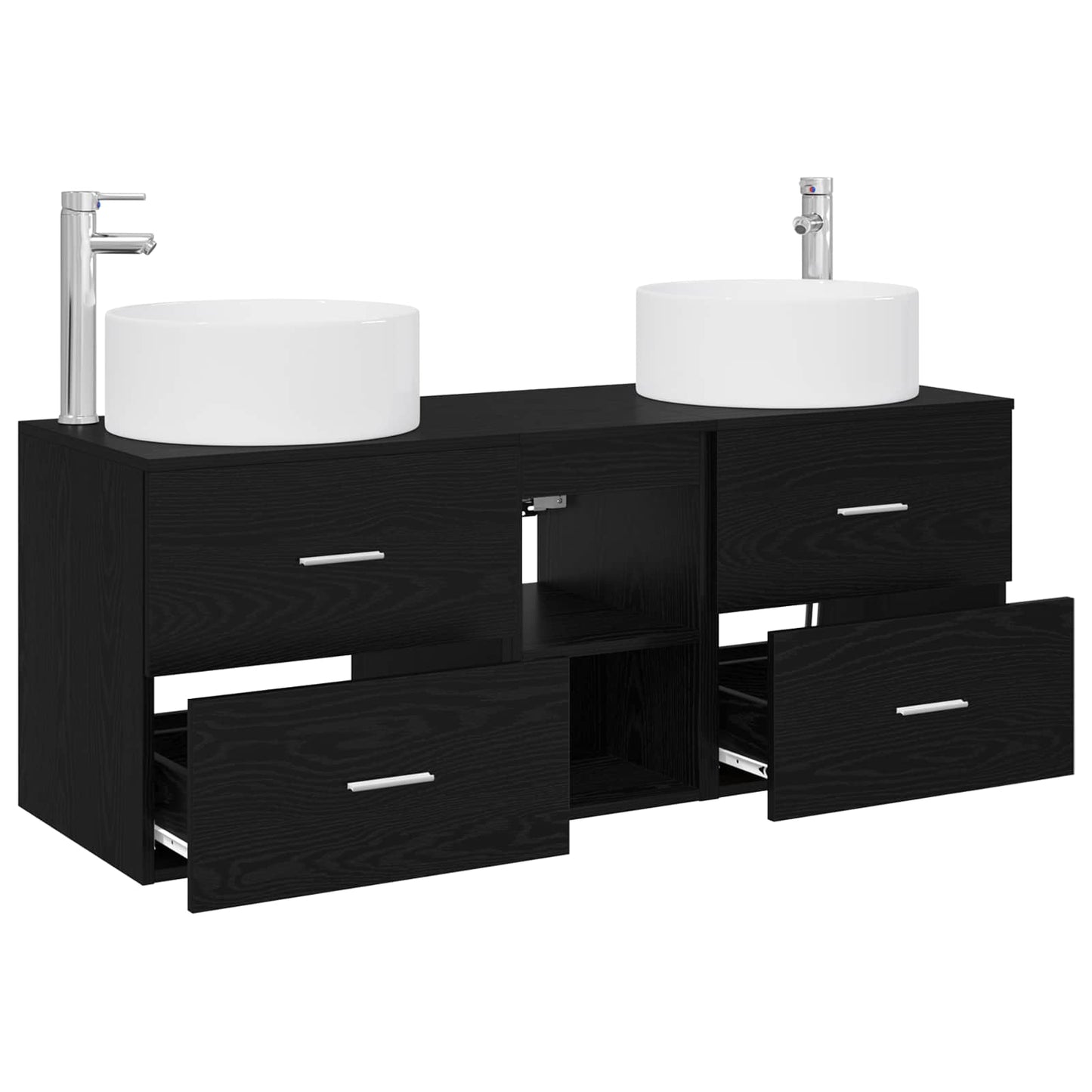 Bathroom Furniture Set 3 pcs Black 49.5 x 44.5 x 65.5 cm