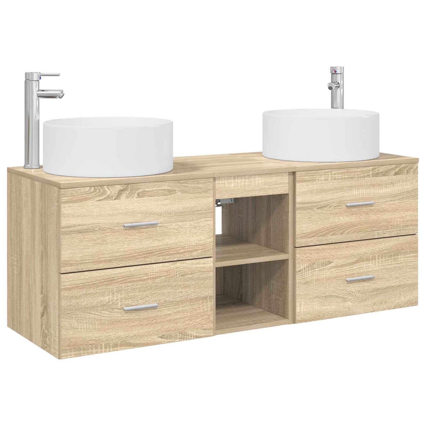 Bathroom Furniture Set 3 pcs Sonoma Oak 49.5 x 44.5 x 65.5 cm