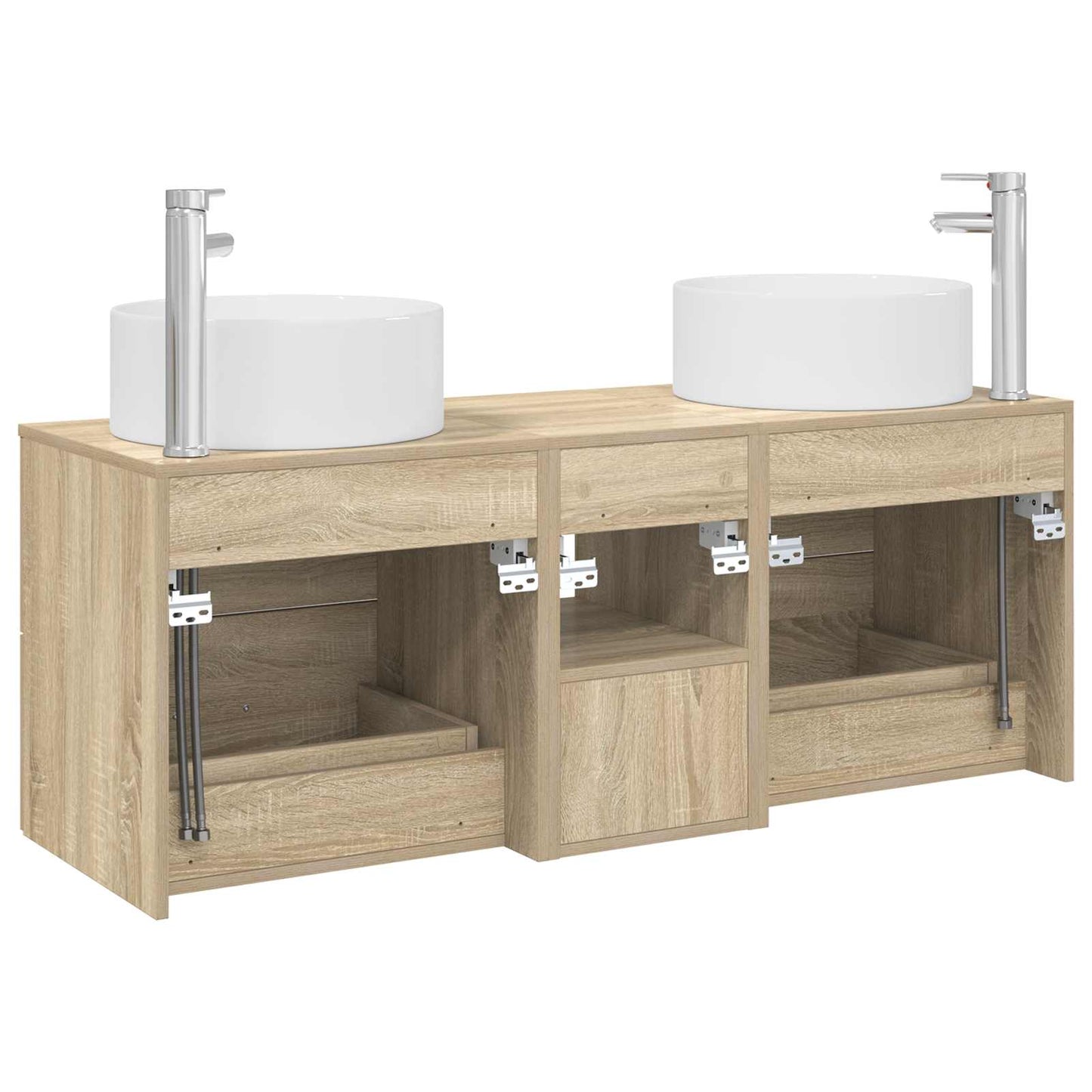 Bathroom Furniture Set 3 pcs Sonoma Oak 49.5 x 44.5 x 65.5 cm