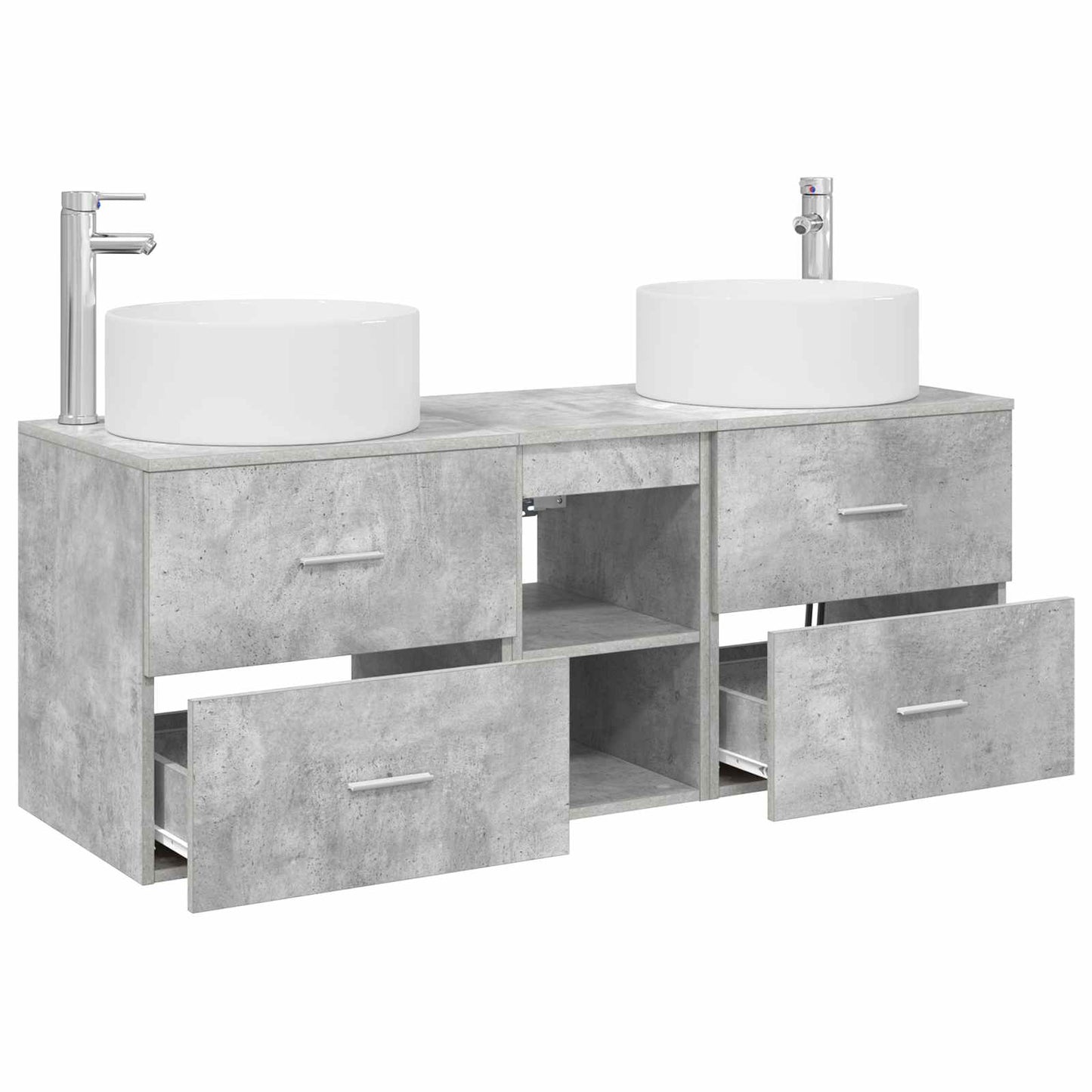 Bathroom Furniture Set 3 pcs Concrete Grey