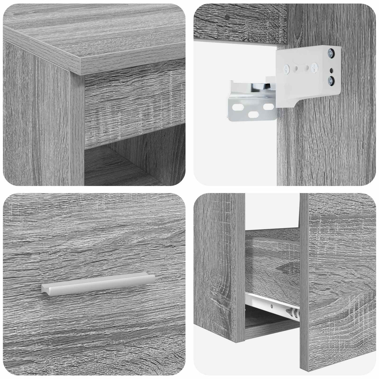 Bathroom Furniture Set 3 pcs Grey Sonoma 49.5 x 44.5 x 65.5 cm