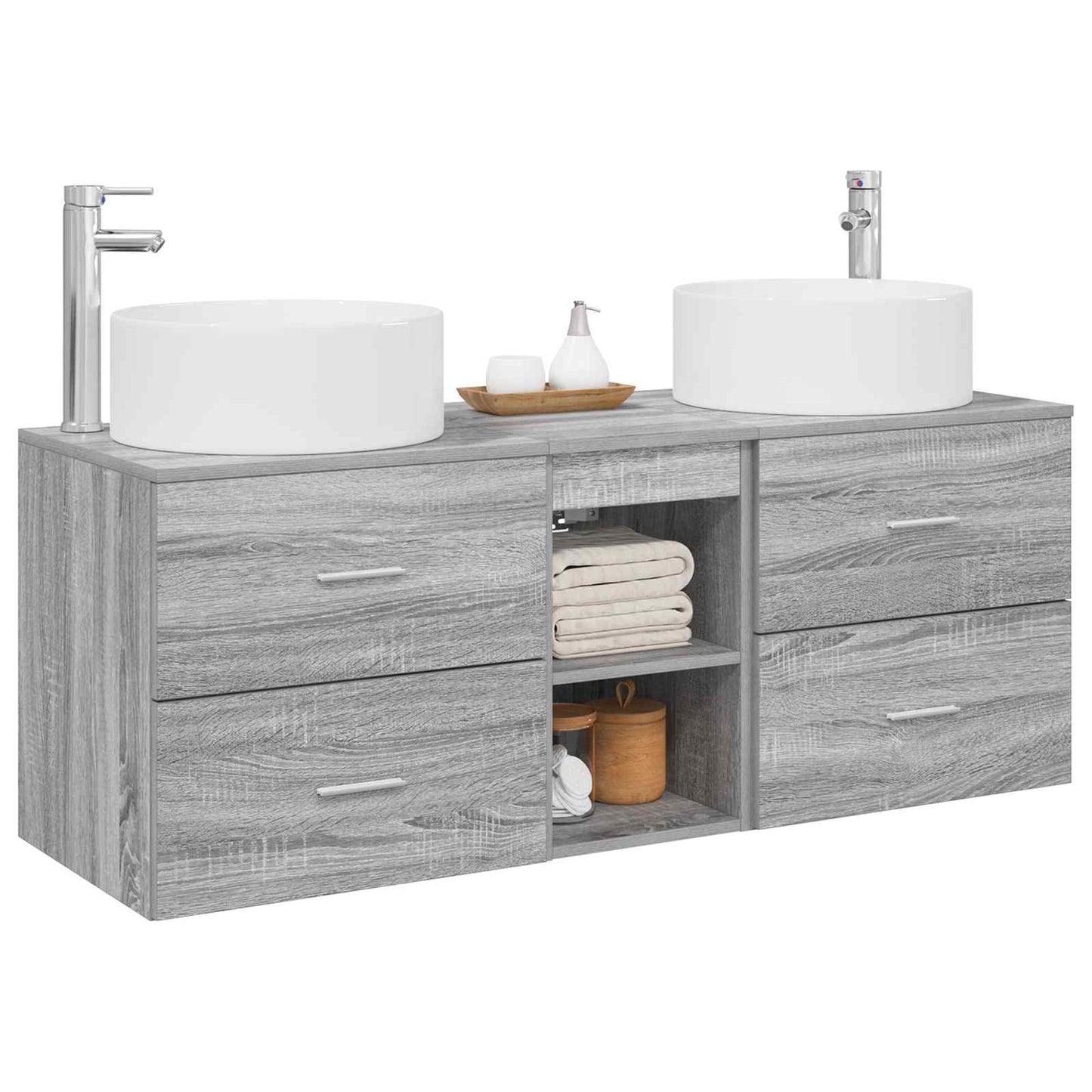 Bathroom Furniture Set 3 pcs Grey Sonoma 49.5 x 44.5 x 65.5 cm
