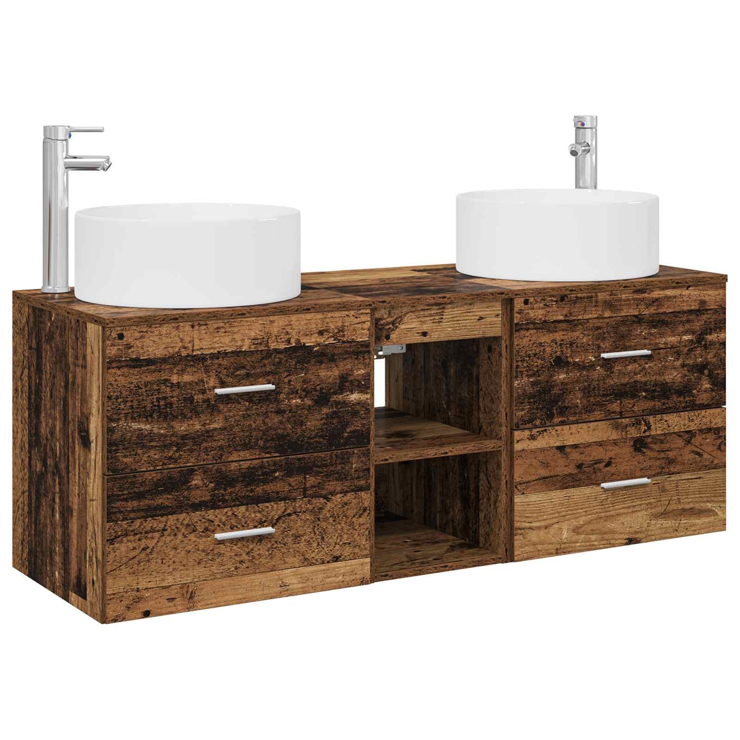 Bathroom Furniture Set 3 pcs Old Wood 49.5 x 44.5 x 65.5 cm