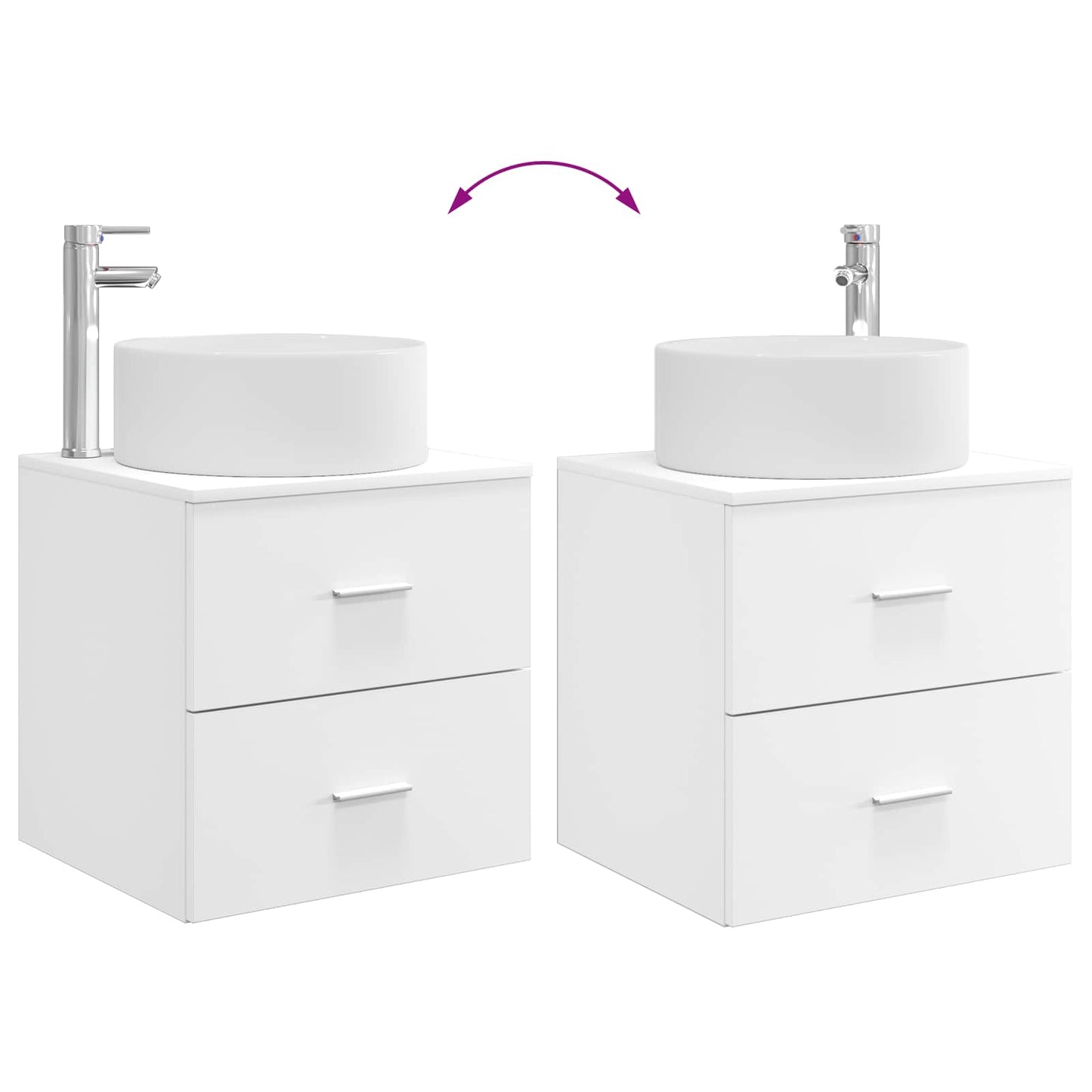 Bathroom Furniture Set 3 pcs White 49.5 x 44.5 x 65.5 cm