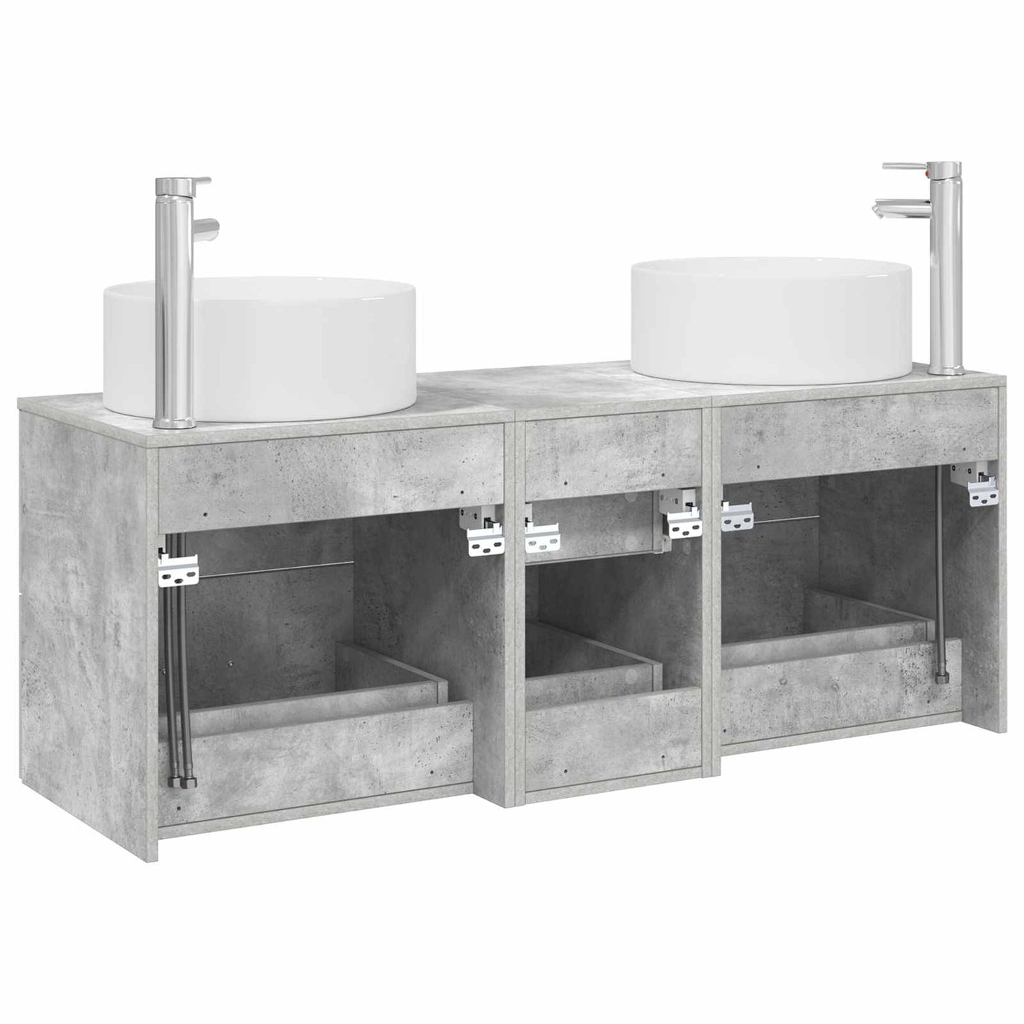 Bathroom Furniture Set 3 pcs Concrete Grey