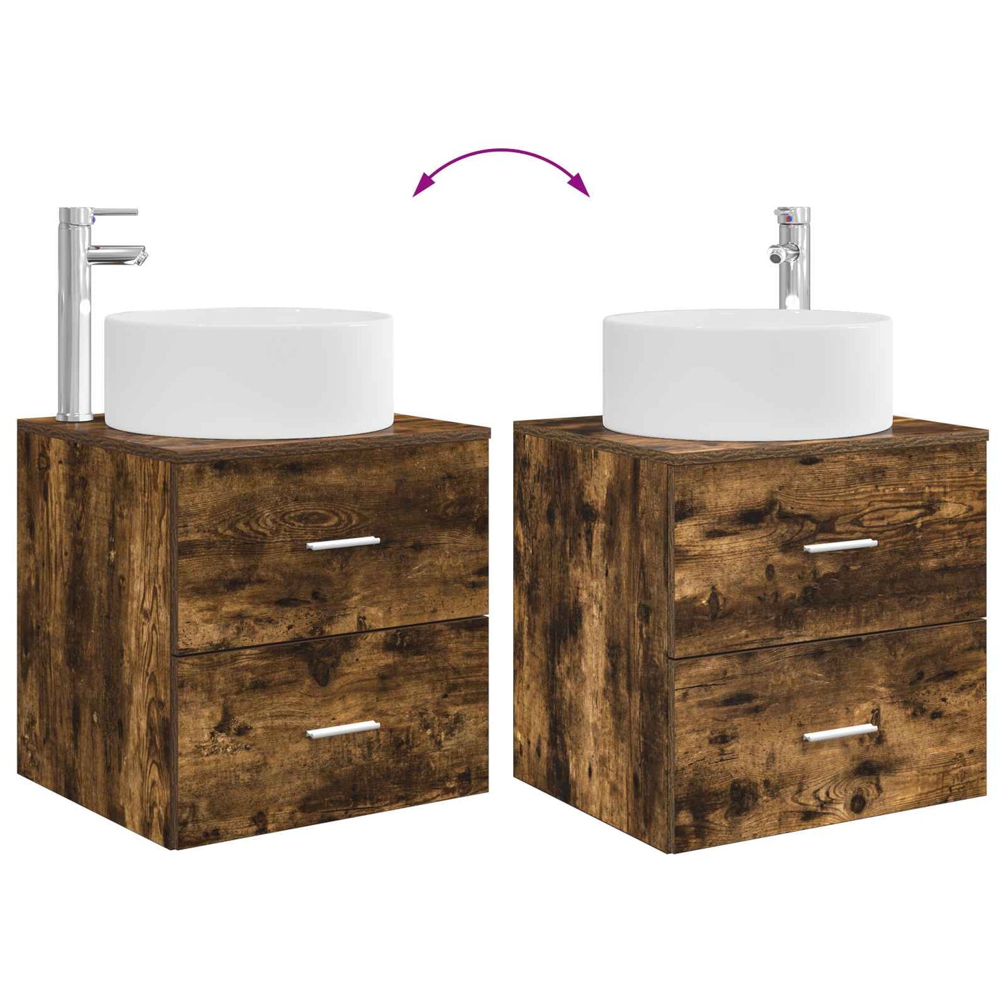 Bathroom Furniture Set 3 pcs Smoked Oak 49.5 x 44.5 x 65.5 cm