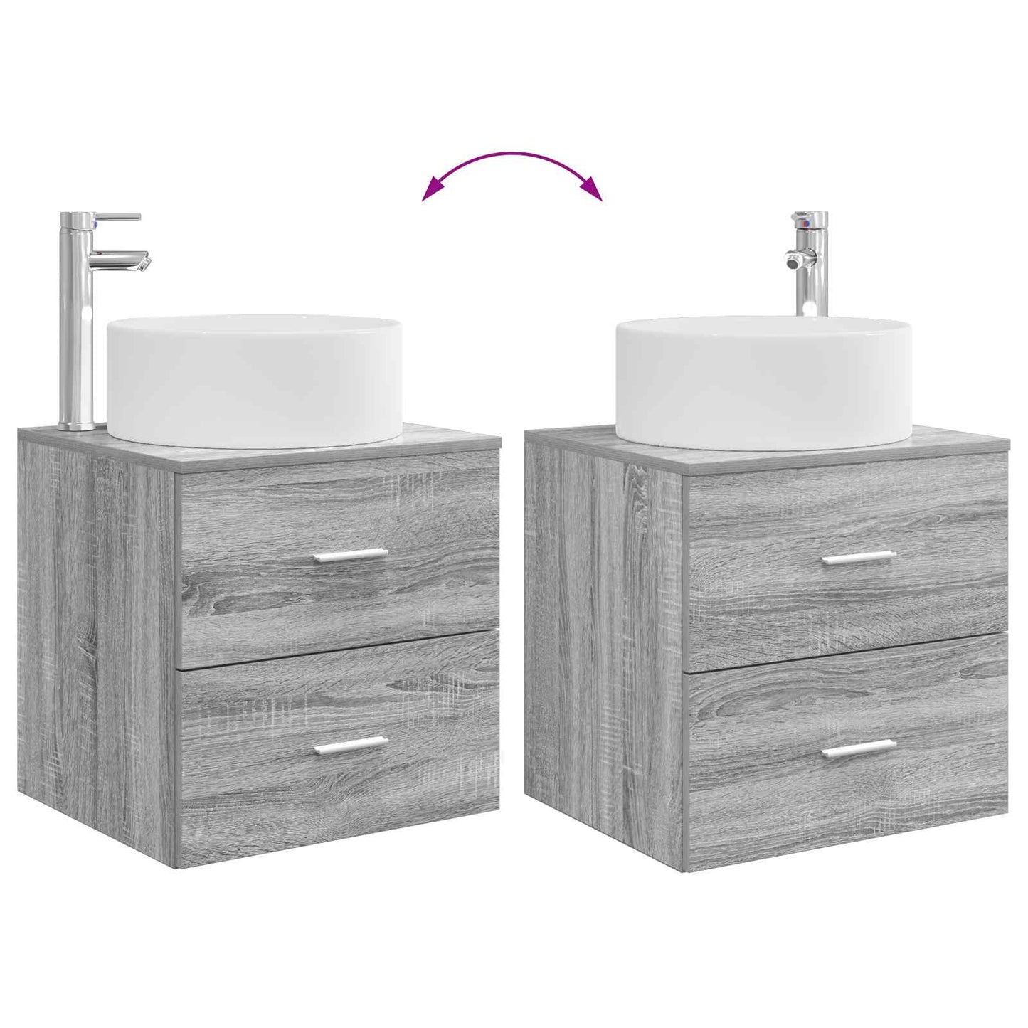 Bathroom Furniture Set 3 pcs Grey Sonoma 49.5 x 44.5 x 65.5 cm