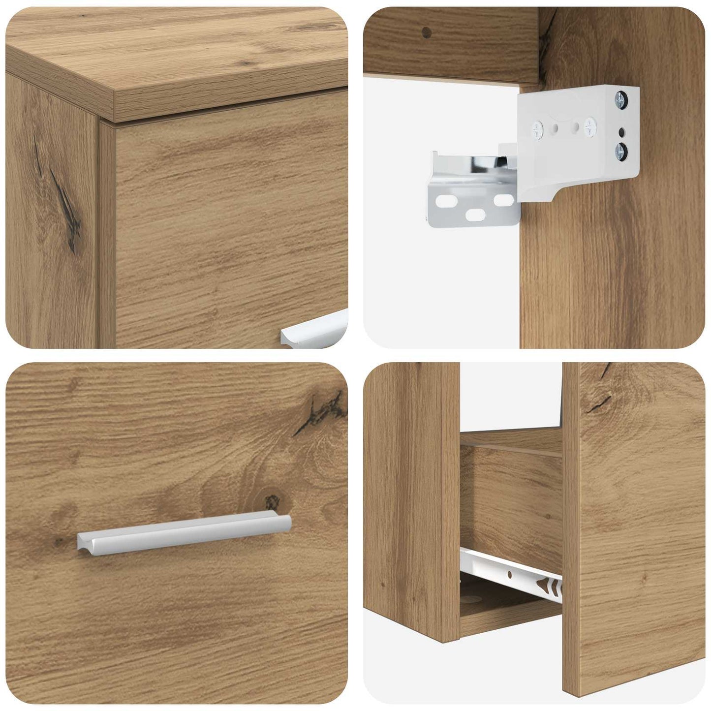 Bathroom Furniture Set 3 pcs Artisan Oak 49.5 x 44.5 x 65.5 cm