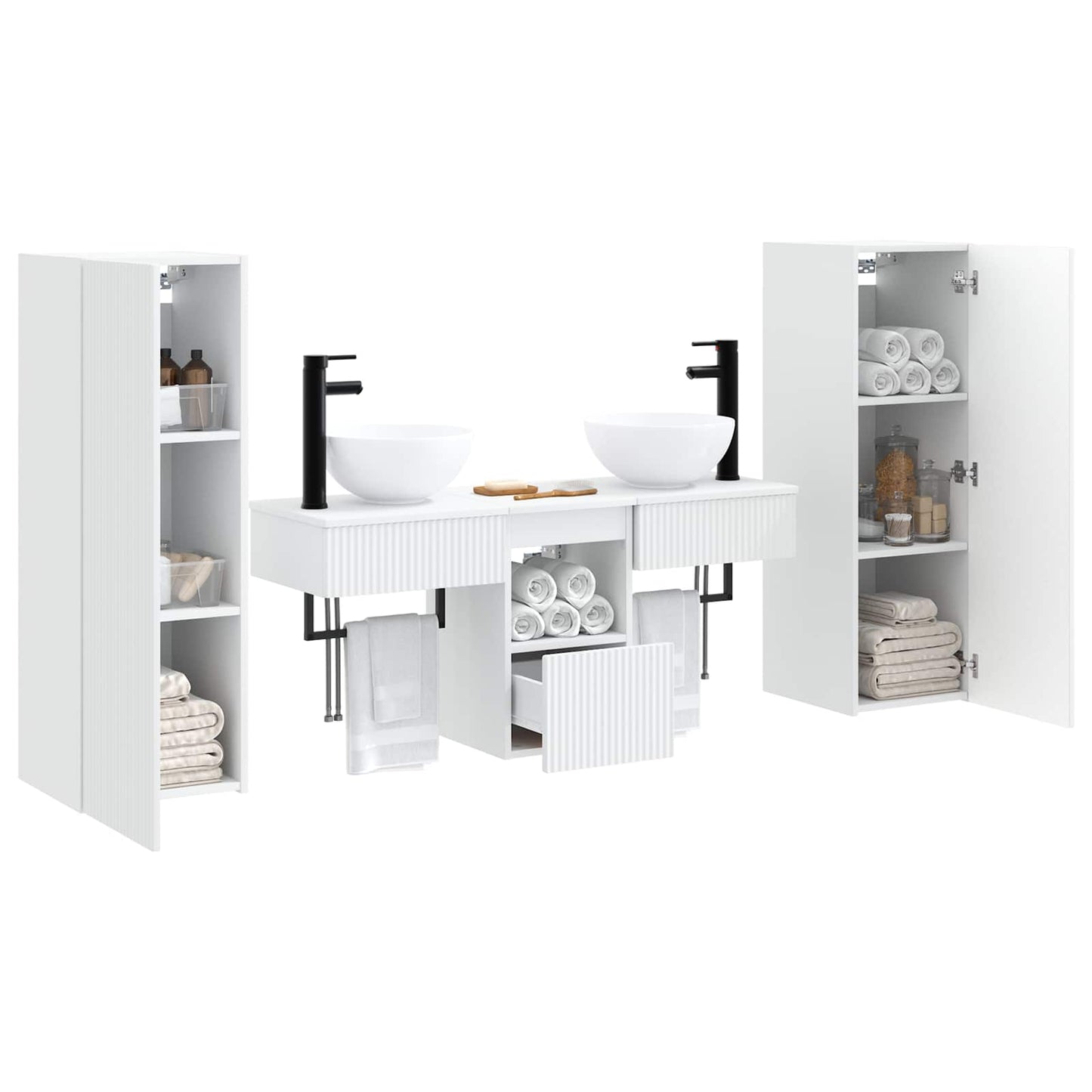 Bathroom Furniture Set 5 pcs White 33 x 34.5 x 100 cm