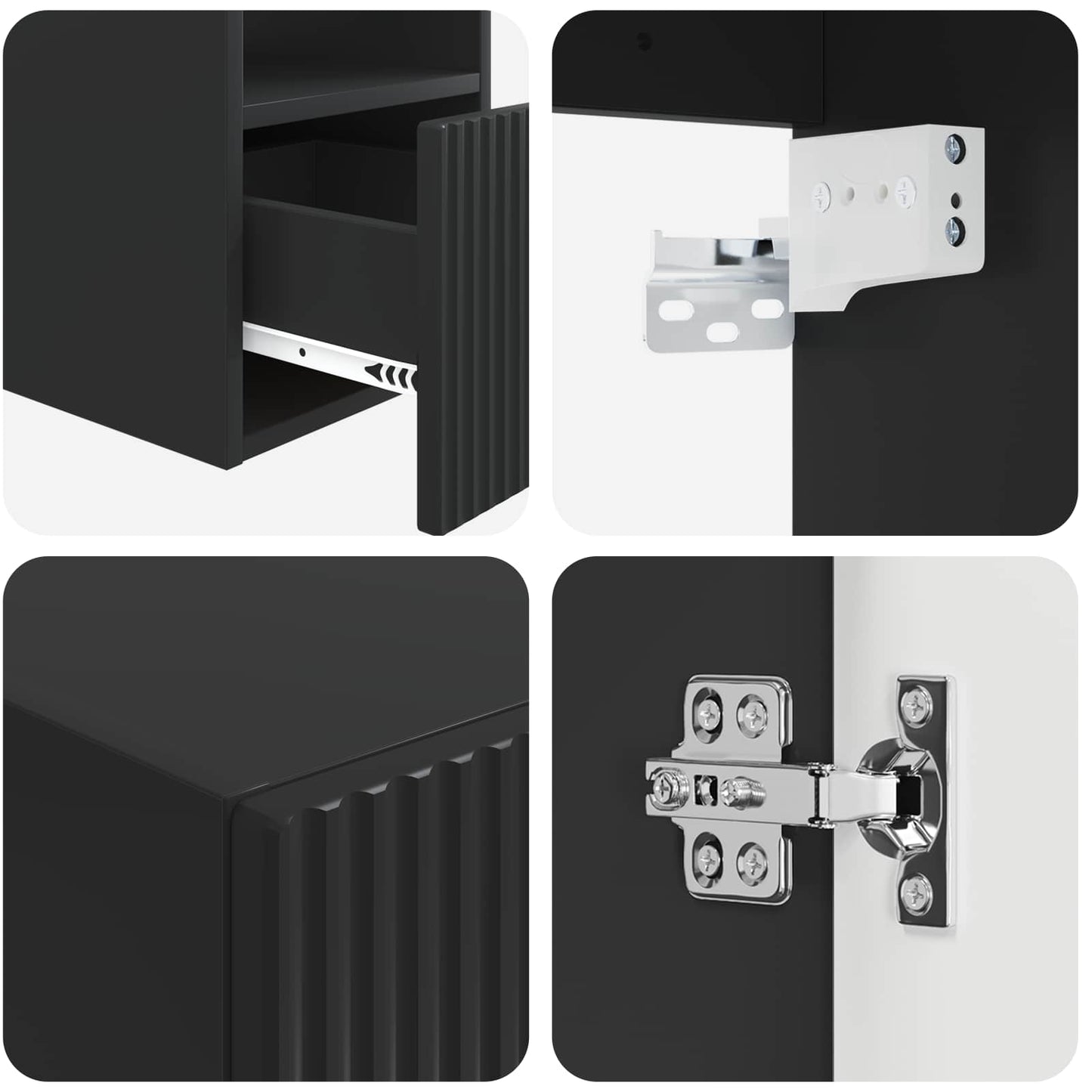 Bathroom Furniture Set 5 pcs Black 33 x 34.5 x 100 cm