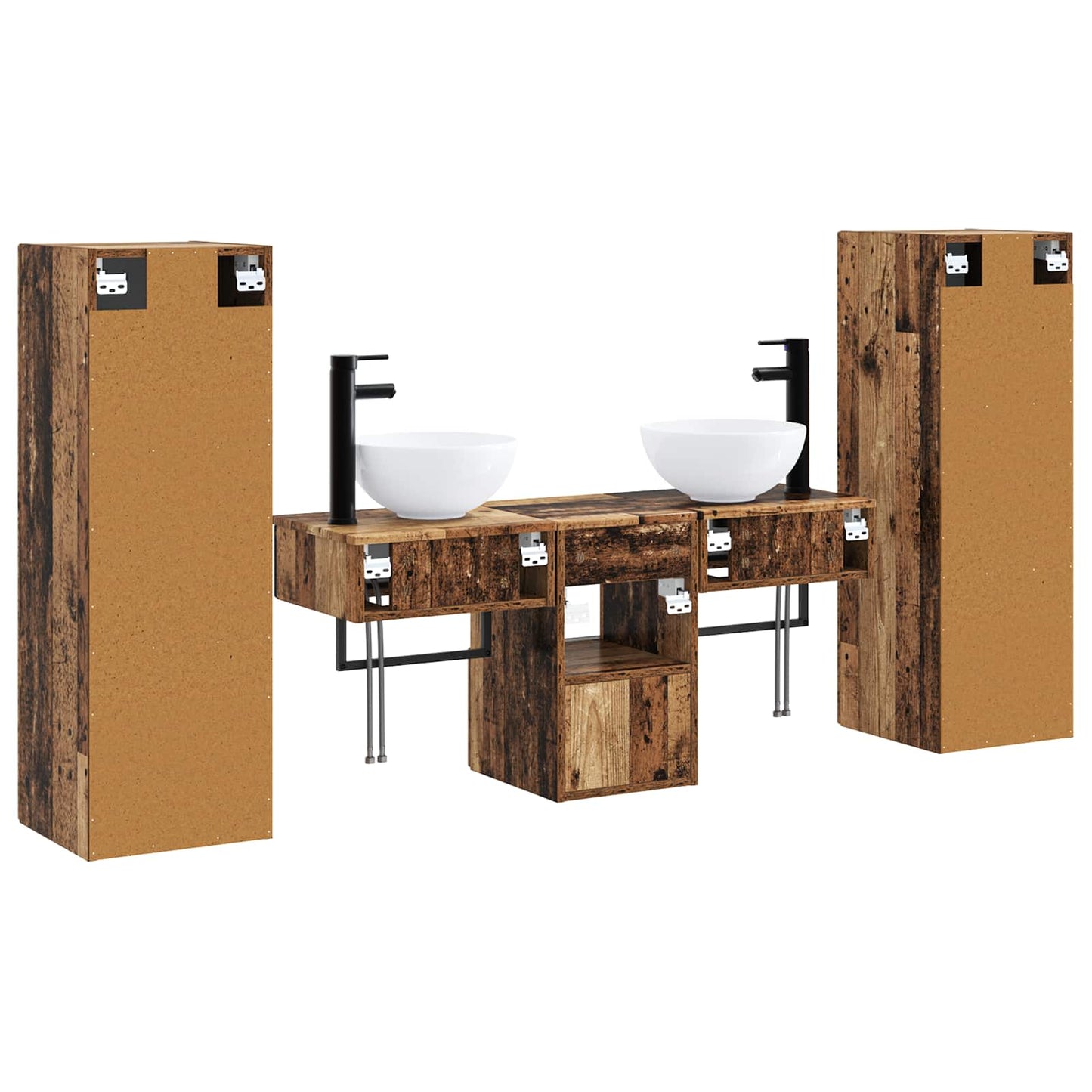 Bathroom Furniture Set 5 pcs Old Wood 33 x 34.5 x 100 cm
