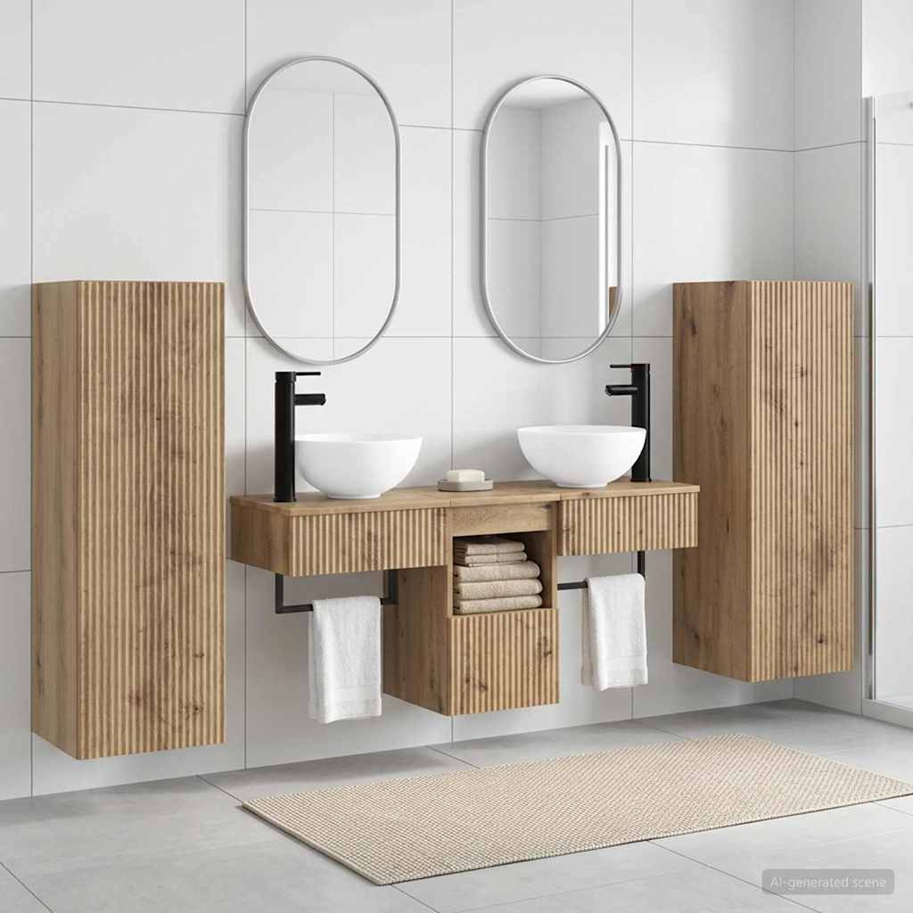 Bathroom Furniture Set 5 pcs Artisan Oak 33 x 34.5 x 100 cm