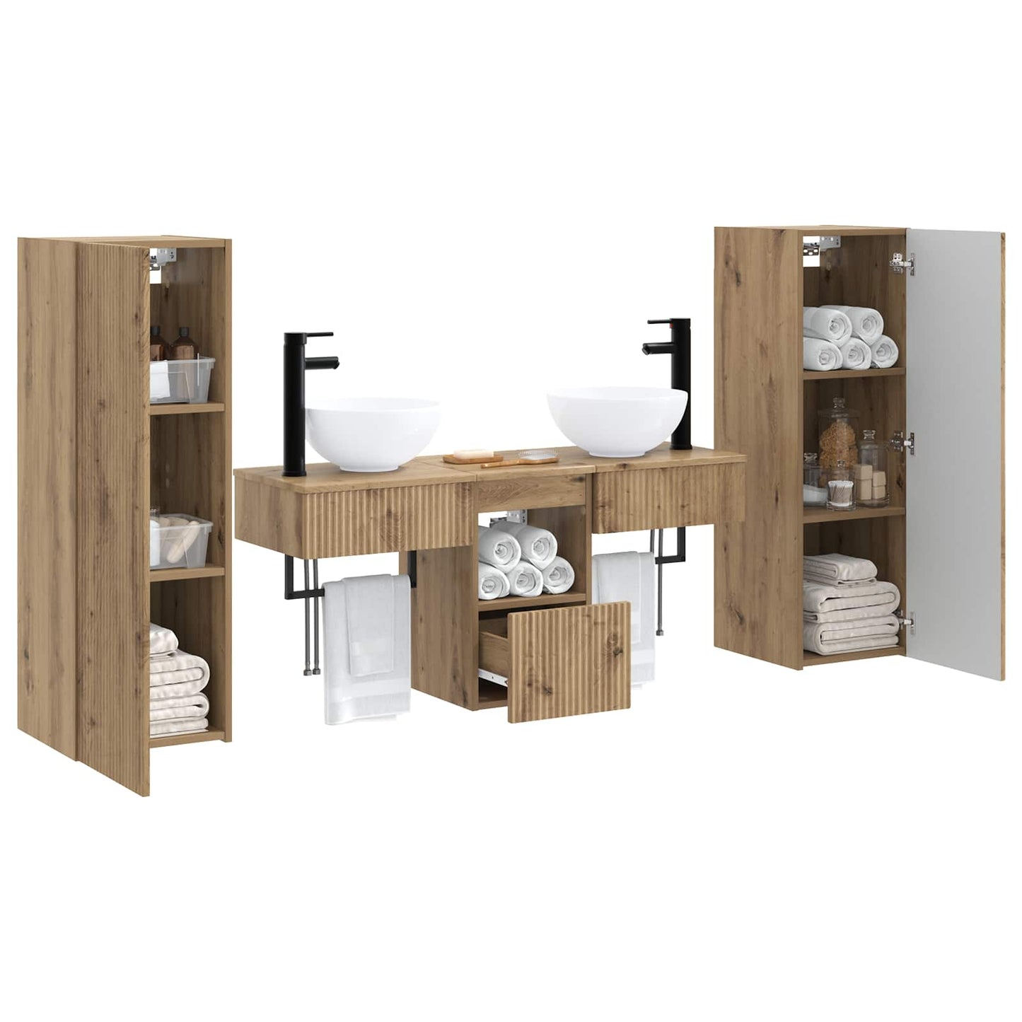 Bathroom Furniture Set 5 pcs Artisan Oak 33 x 34.5 x 100 cm