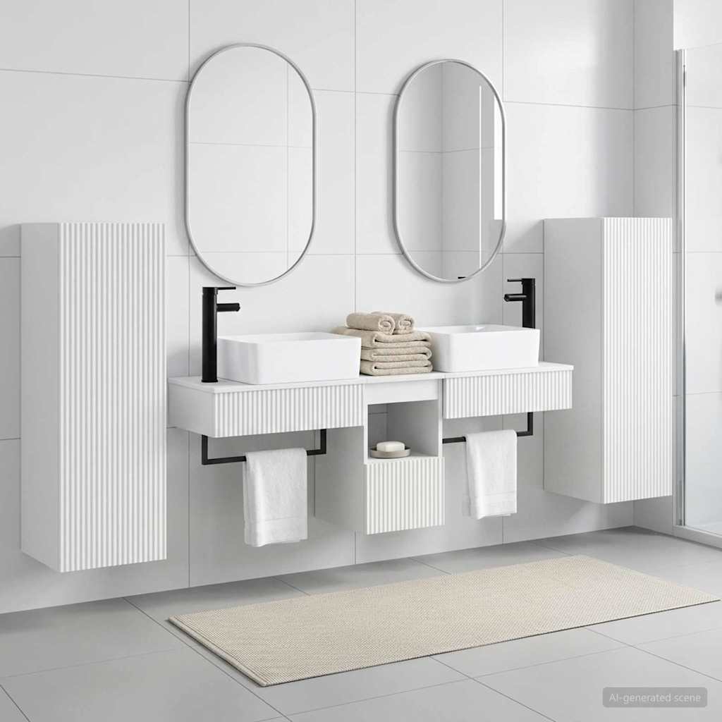 Bathroom Furniture Set 5 pcs White 33 x 34.5 x 100 cm