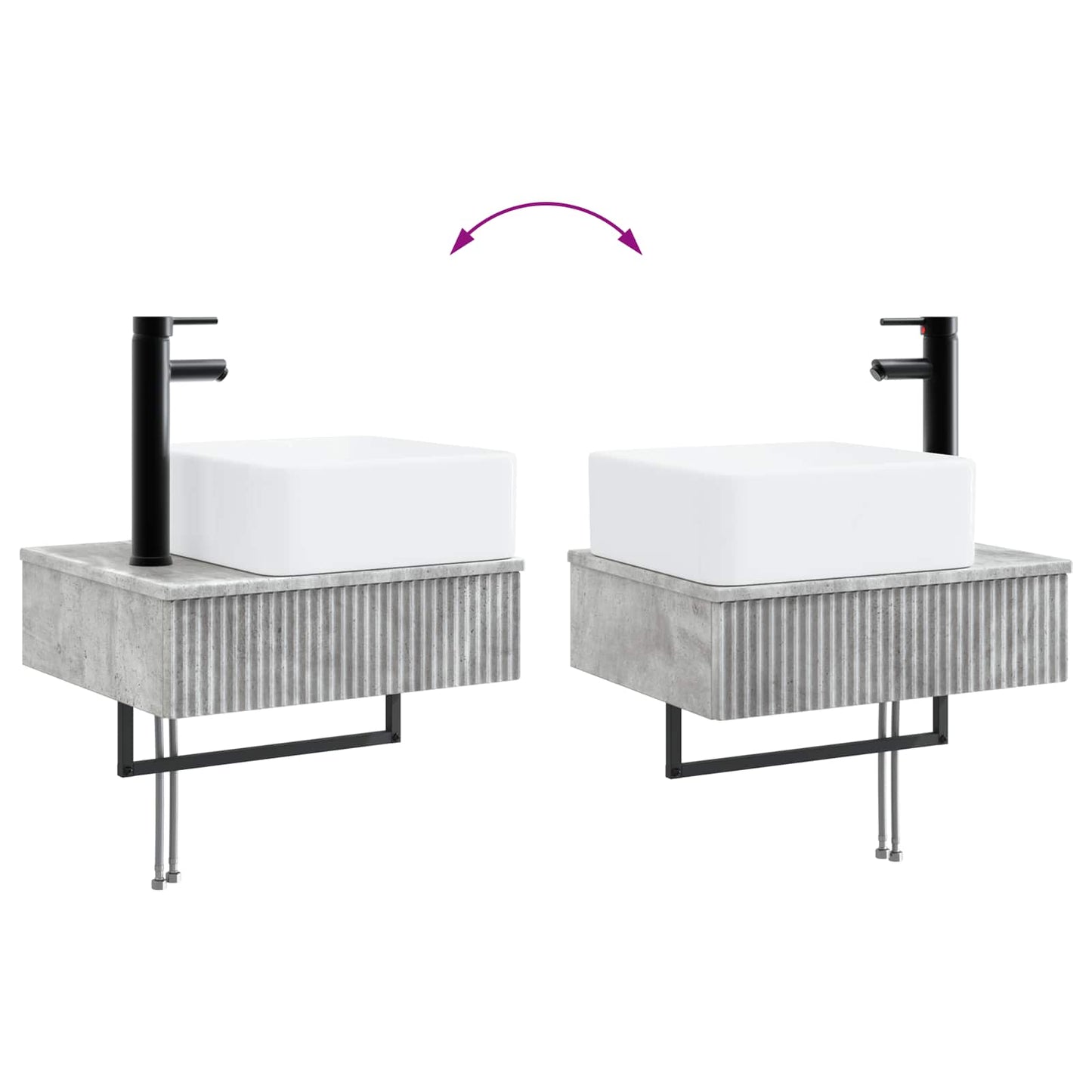 Bathroom Furniture Set 5 pcs Concrete Grey 33 x 34.5 x 100 cm
