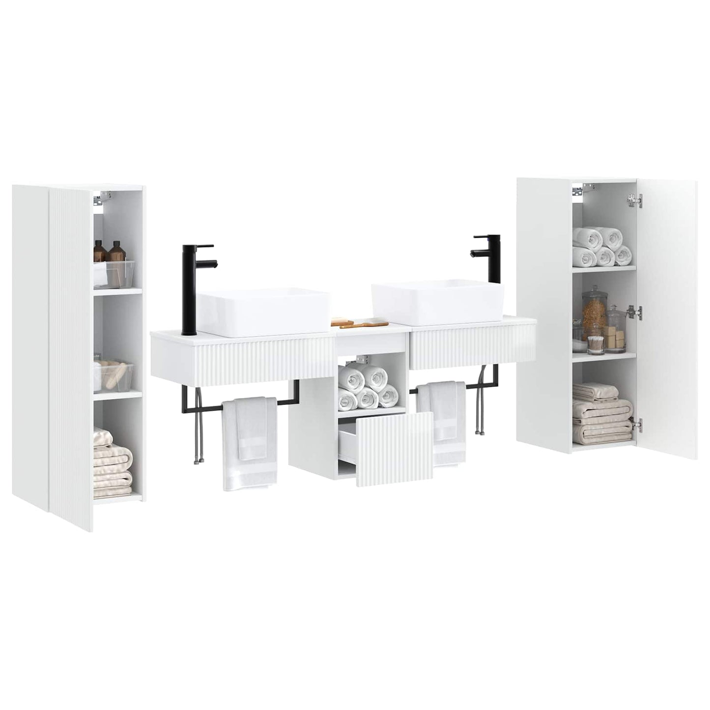 Bathroom Furniture Set 5 pcs High Gloss White