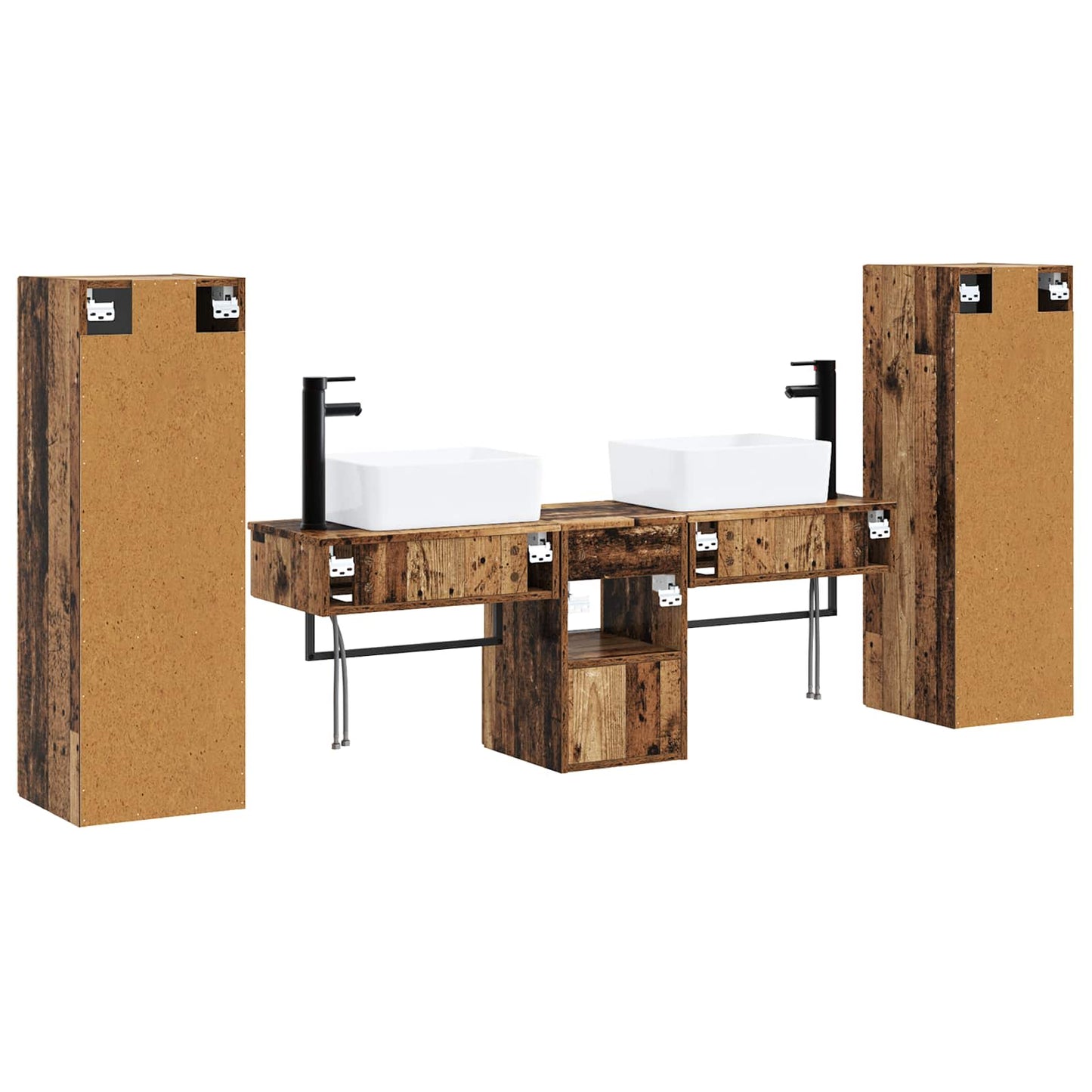 Bathroom Furniture Set 5 pcs Old Wood 33 x 34.5 x 100 cm