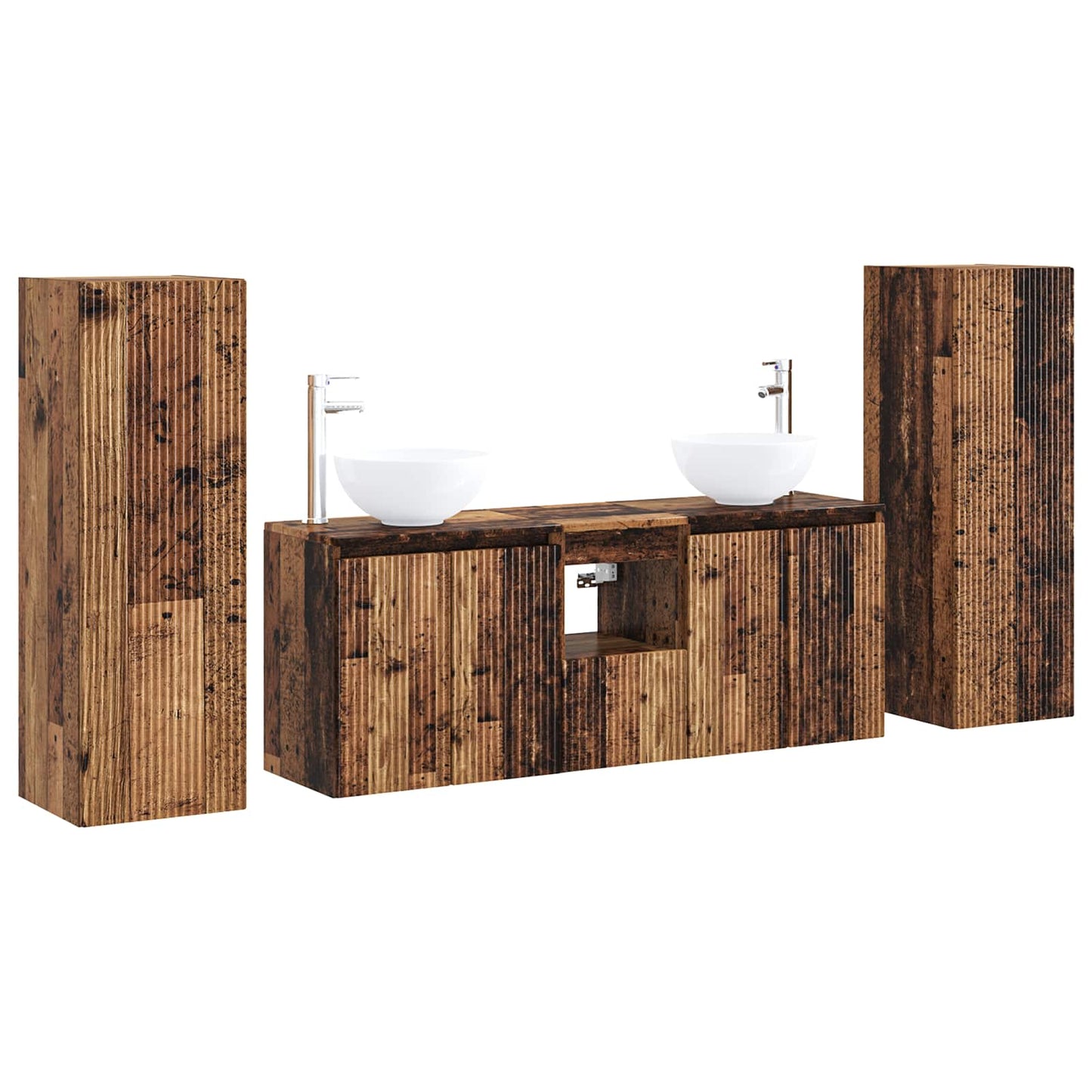 Bathroom Furniture Set 5 pcs Old Wood 33 x 34.5 x 100 cm