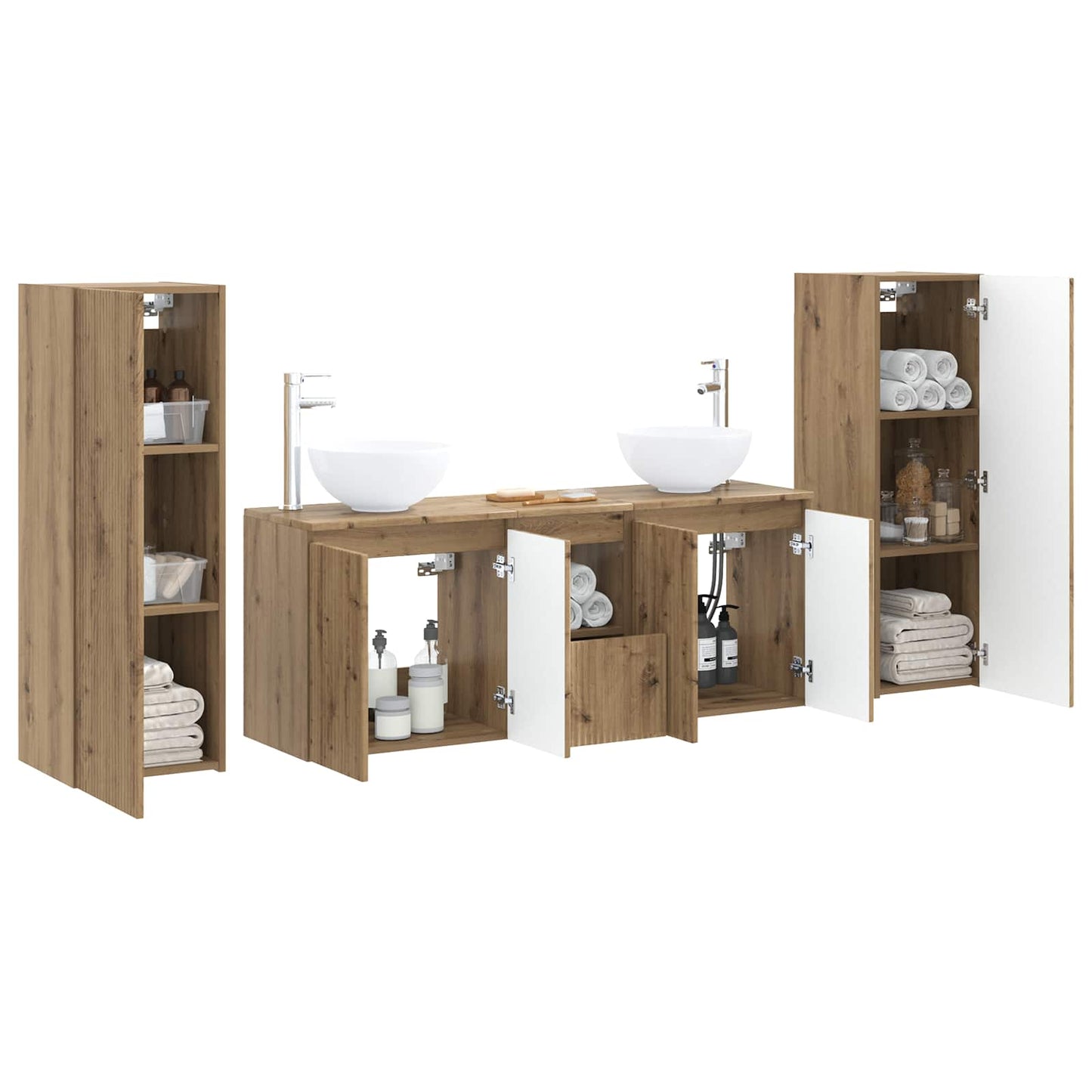 Bathroom Furniture Set 5 pcs Artisan Oak 33 x 34.5 x 100 cm