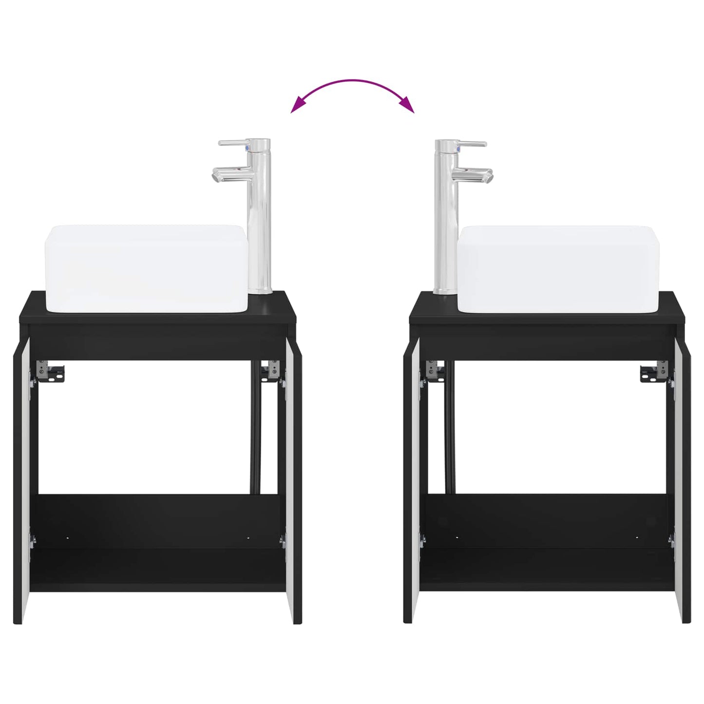Bathroom Furniture Set 5 pcs Black 33 x 34.5 x 100 cm