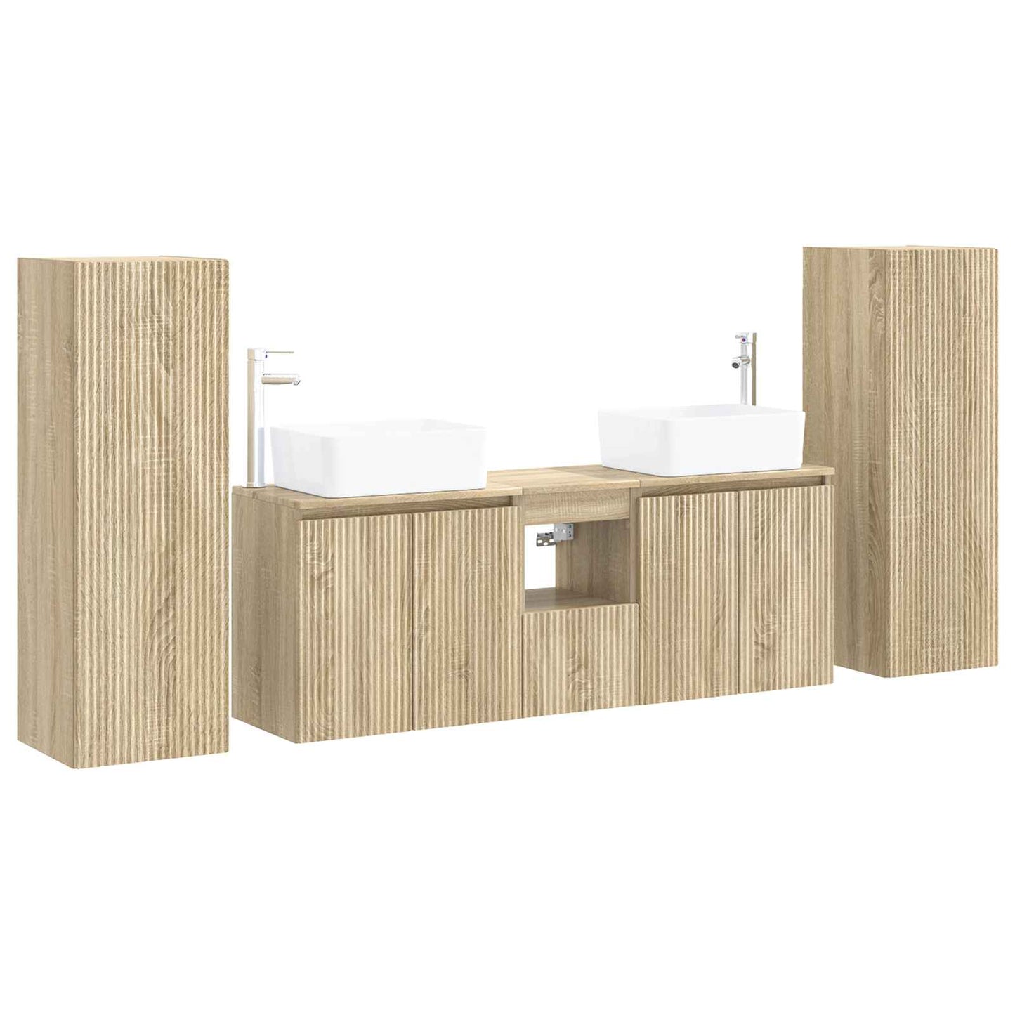 Bathroom Furniture Set 5 pcs Sonoma Oak 33 x 34.5 x 100 cm