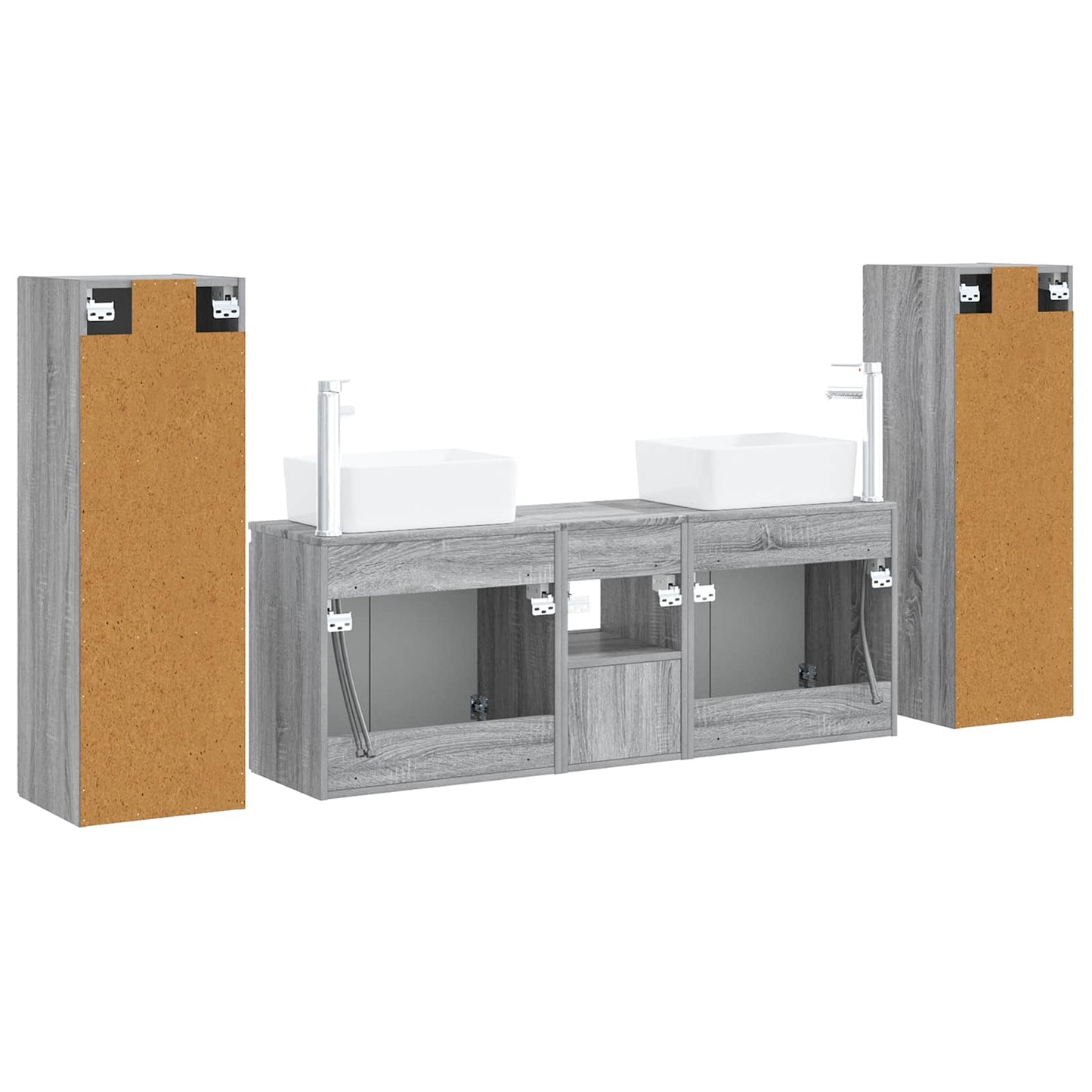 Bathroom Furniture Set 5 pcs Grey Sonoma 33 x 34.5 x 100 cm