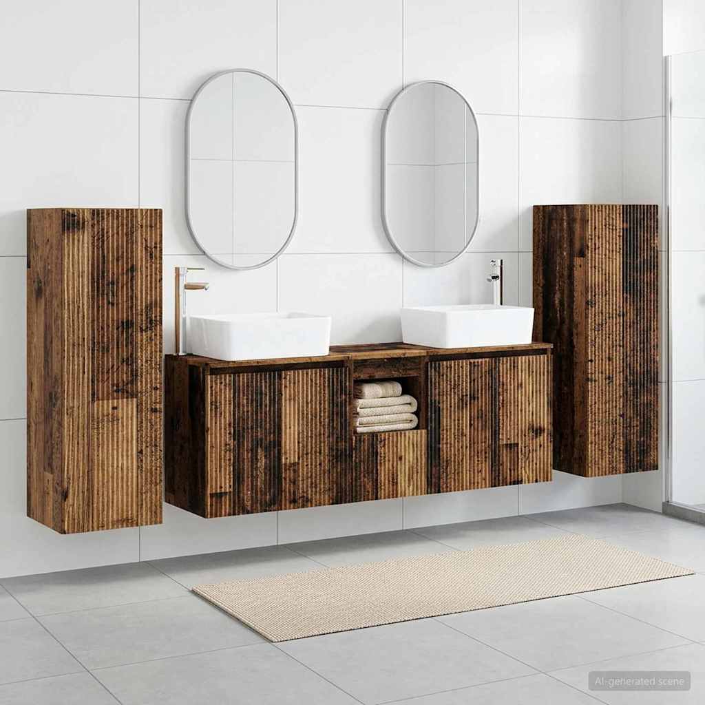 Bathroom Furniture Set 5 pcs Old Wood 33 x 34.5 x 100 cm