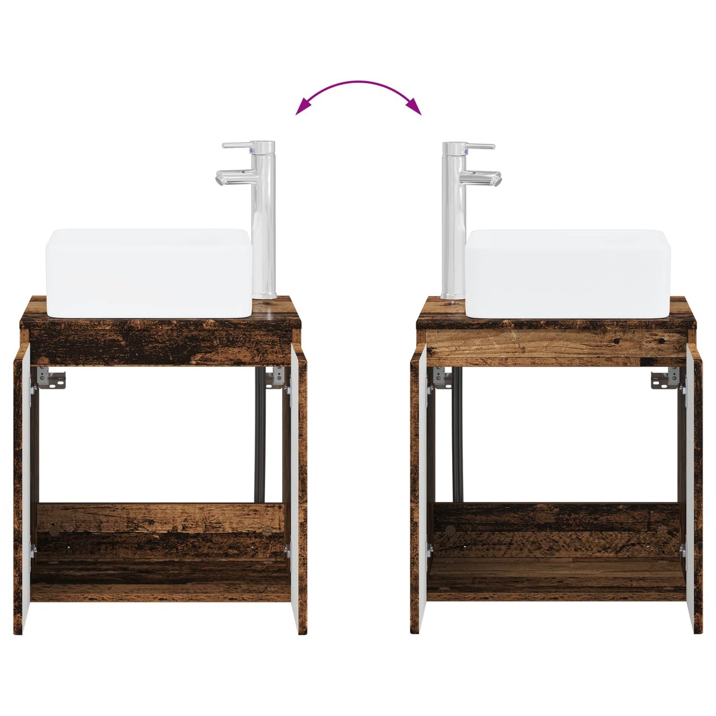 Bathroom Furniture Set 5 pcs Old Wood 33 x 34.5 x 100 cm