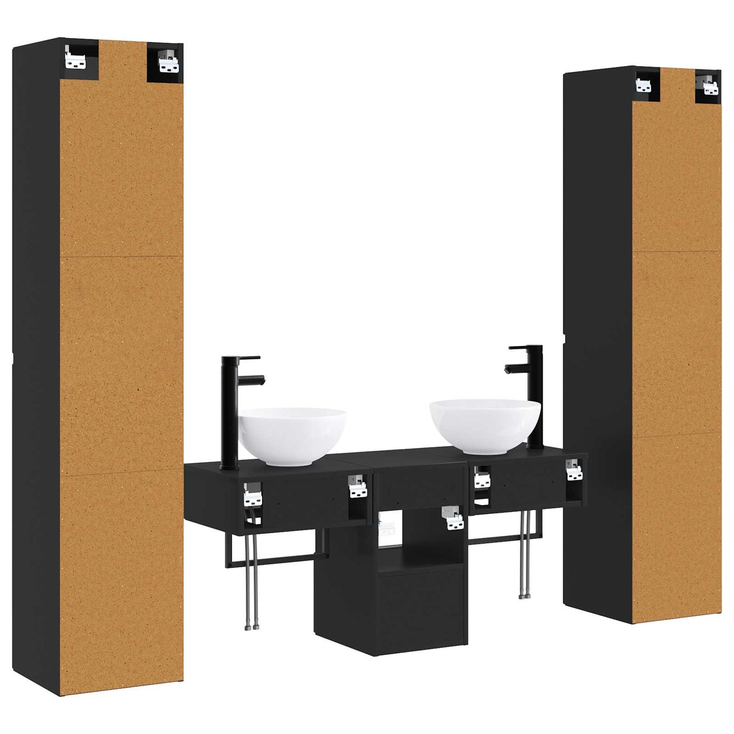 Bathroom Furniture Set 5 pcs Black 33 x 34.5 x 160 cm