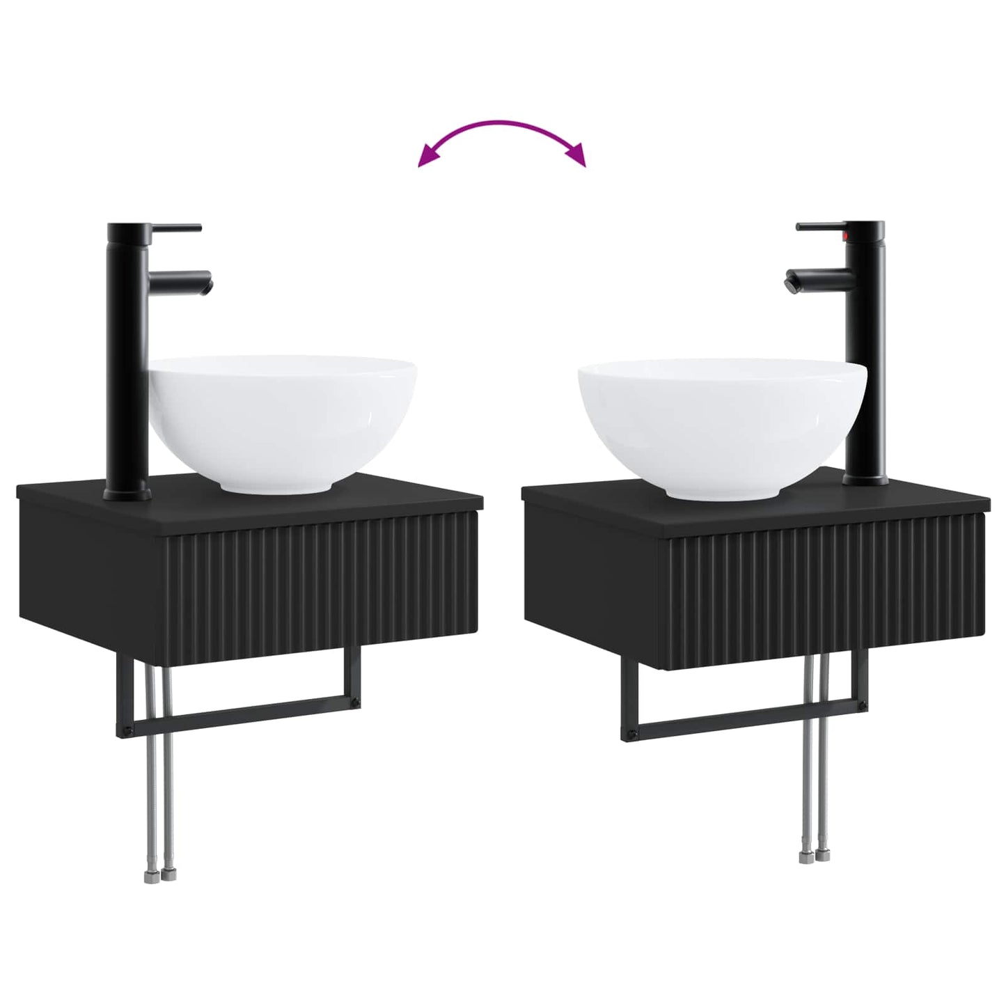Bathroom Furniture Set 5 pcs Black 33 x 34.5 x 160 cm