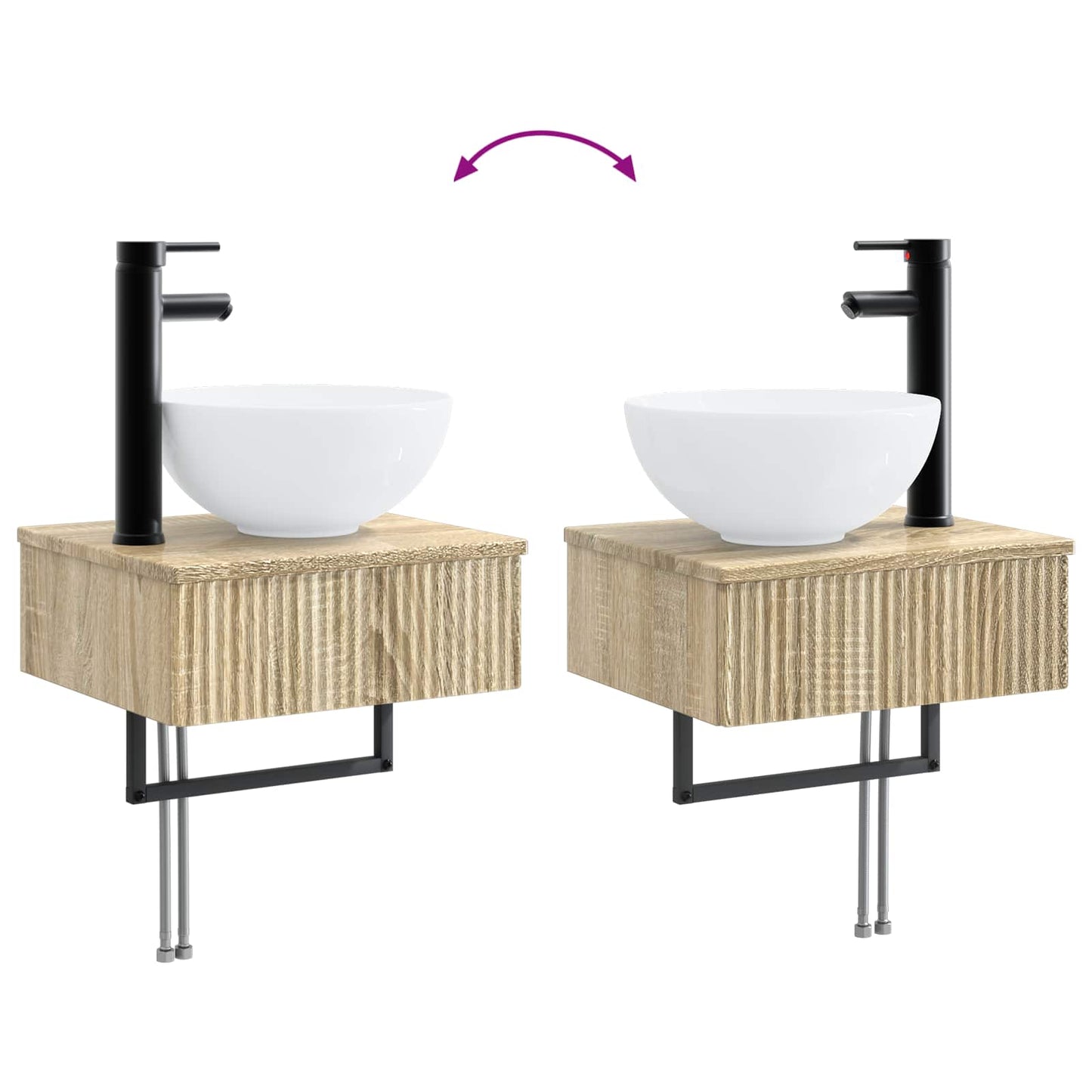 Bathroom Furniture Set 5 pcs Sonoma Oak 33 x 34.5 x 160 cm