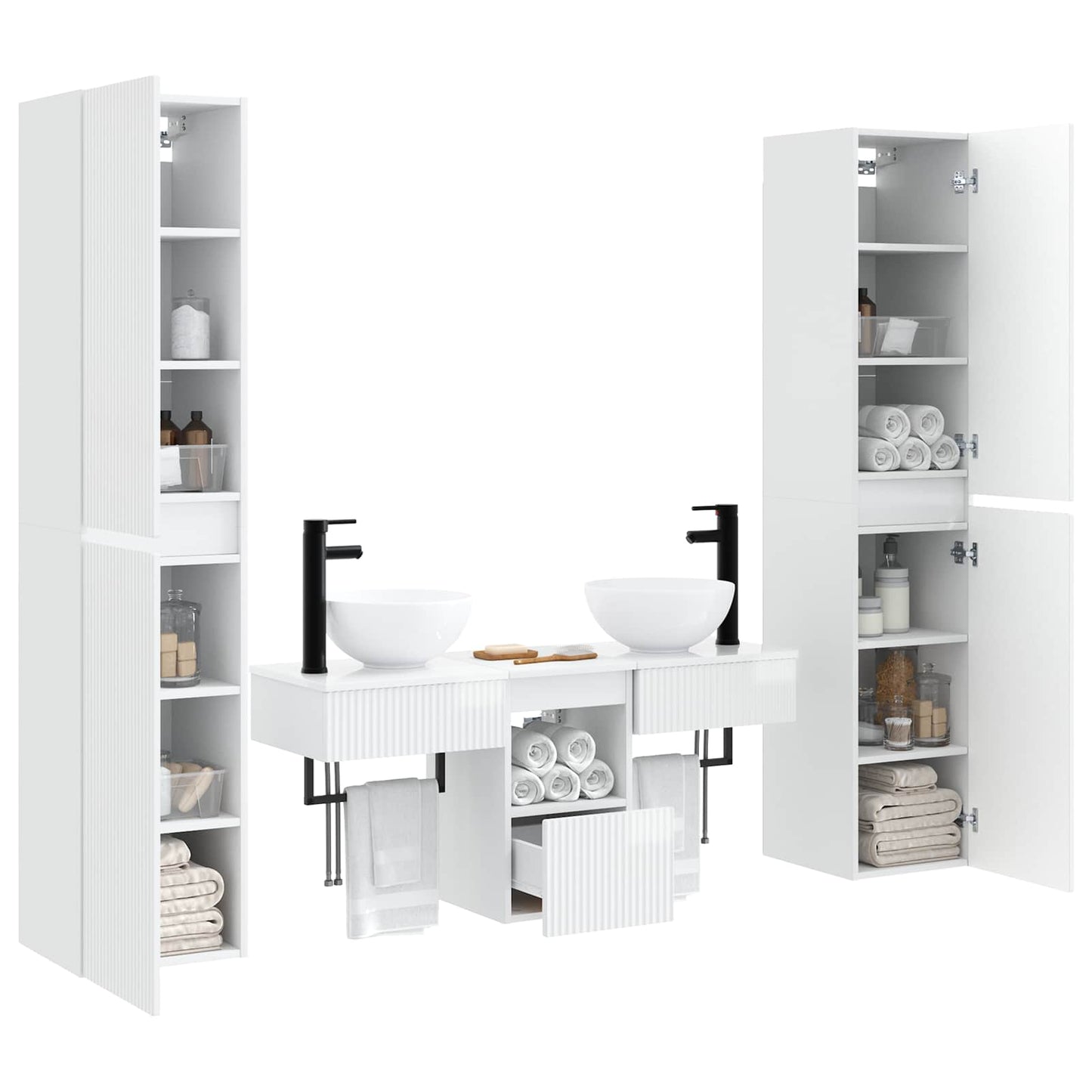 Bathroom Furniture Set 5 pcs High Gloss White