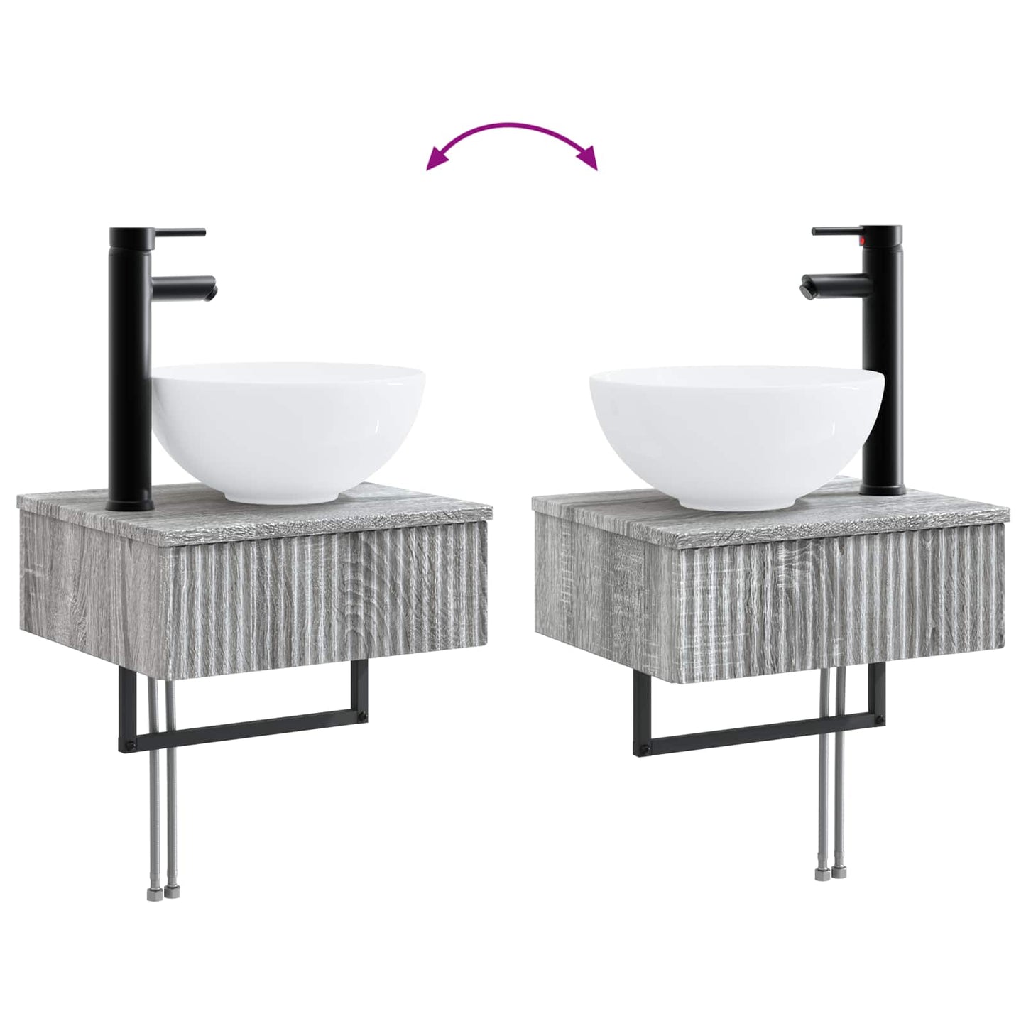 Bathroom Furniture Set 5 pcs Grey Sonoma 33 x 34.5 x 160 cm