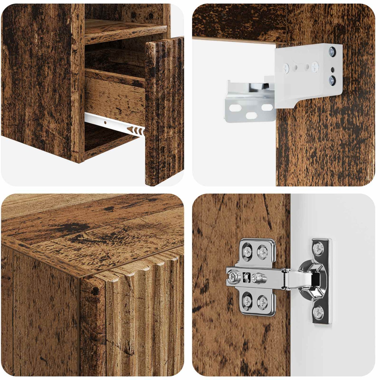Bathroom Furniture Set 5 pcs Old Wood 33 x 34.5 x 160 cm
