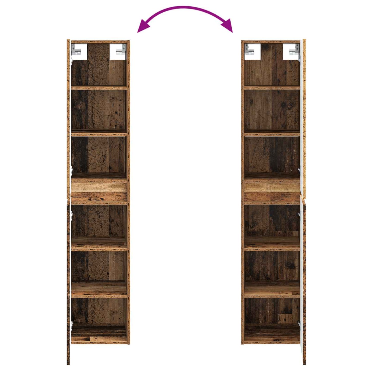 Bathroom Furniture Set 5 pcs Old Wood 33 x 34.5 x 160 cm