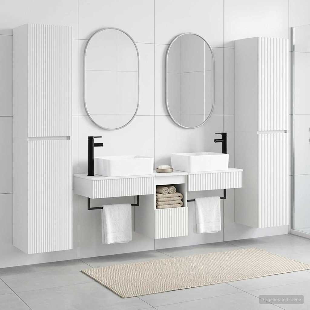 Bathroom Furniture Set 5 pcs White 33 x 34.5 x 160 cm