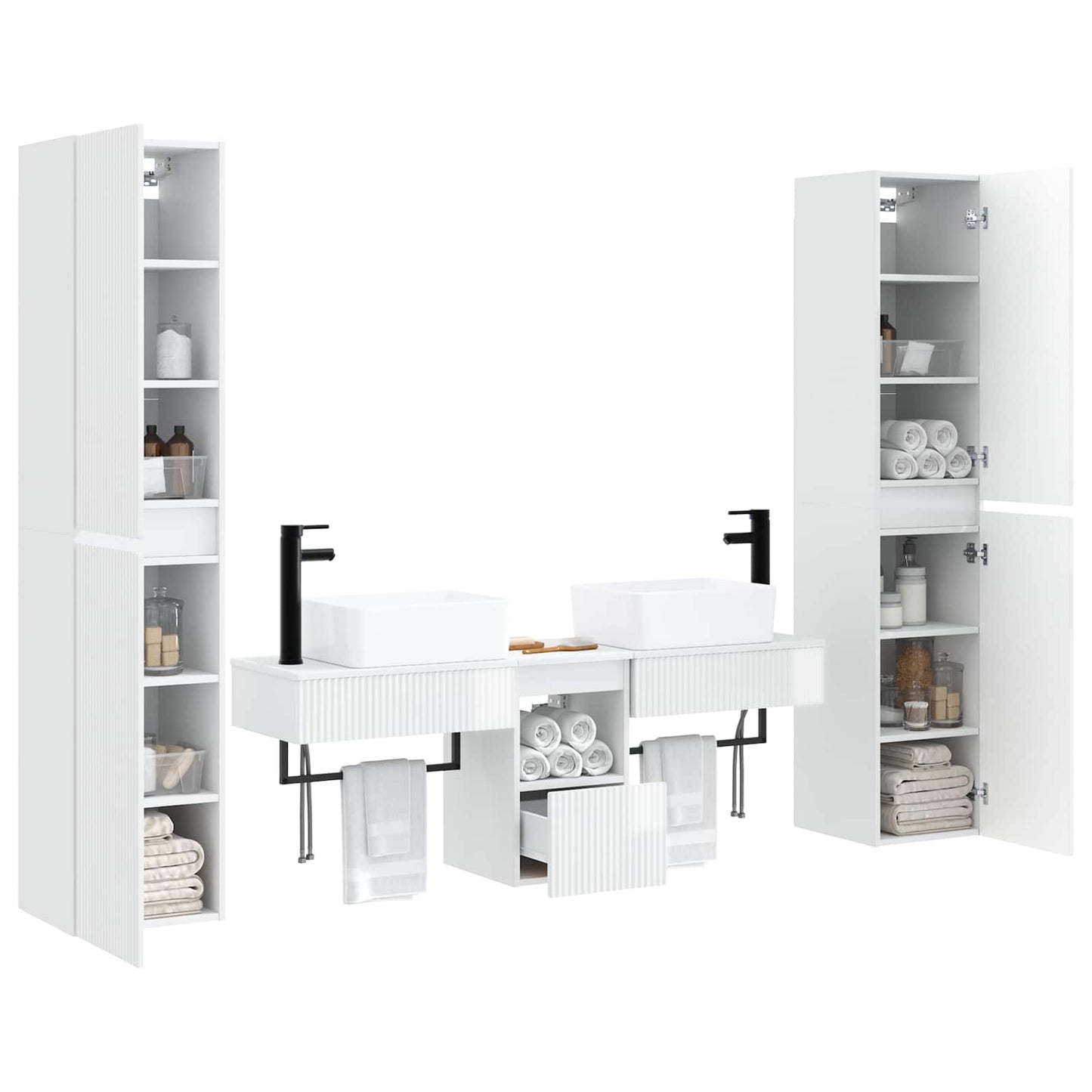 Bathroom Furniture Set 5 pcs High Gloss White