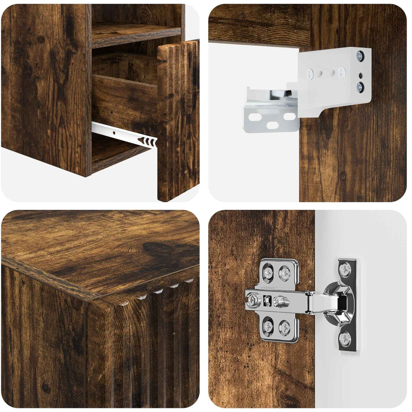 Bathroom Furniture Set 5 pcs Smoked Oak 33 x 34.5 x 160 cm