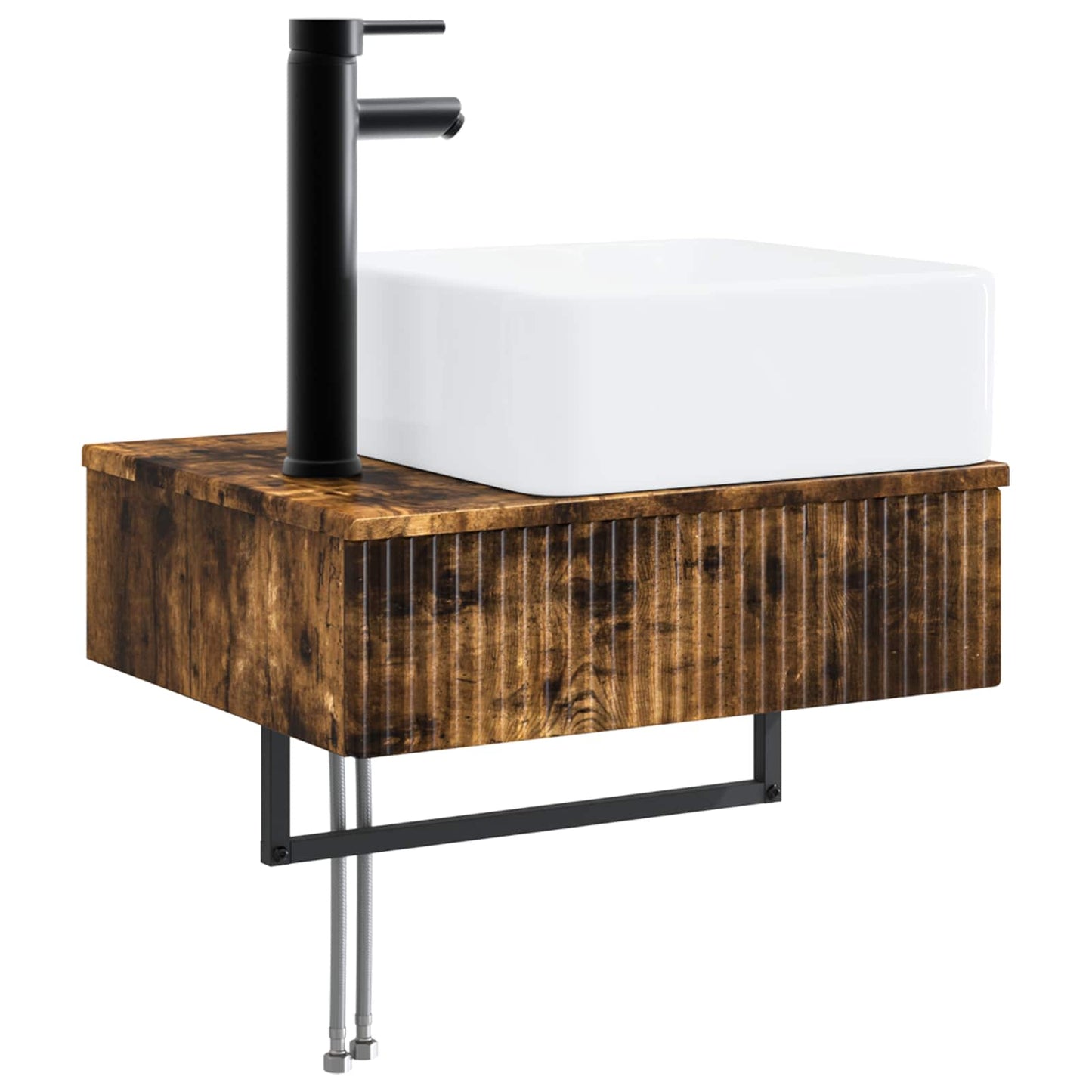 Bathroom Furniture Set 5 pcs Smoked Oak 33 x 34.5 x 160 cm