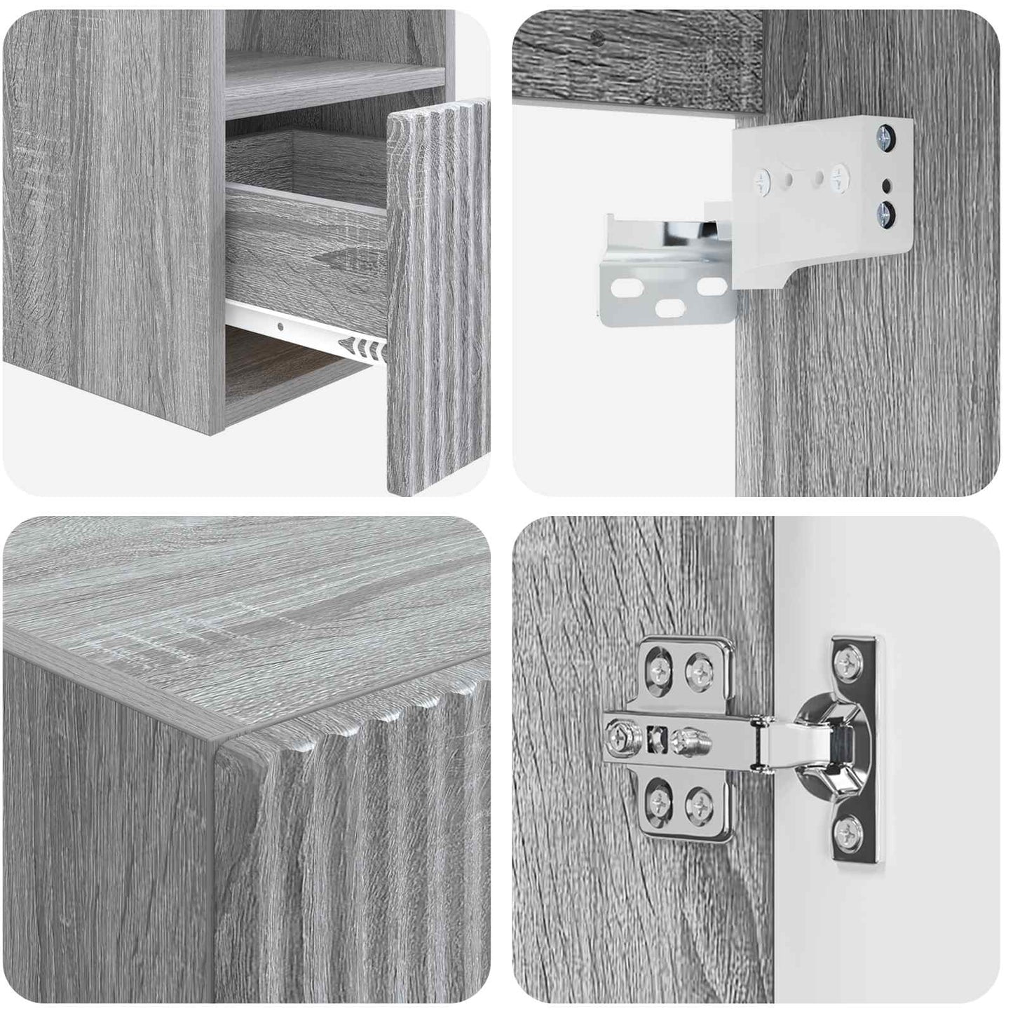 Bathroom Furniture Set 5 pcs Grey Sonoma 33 x 34.5 x 160 cm